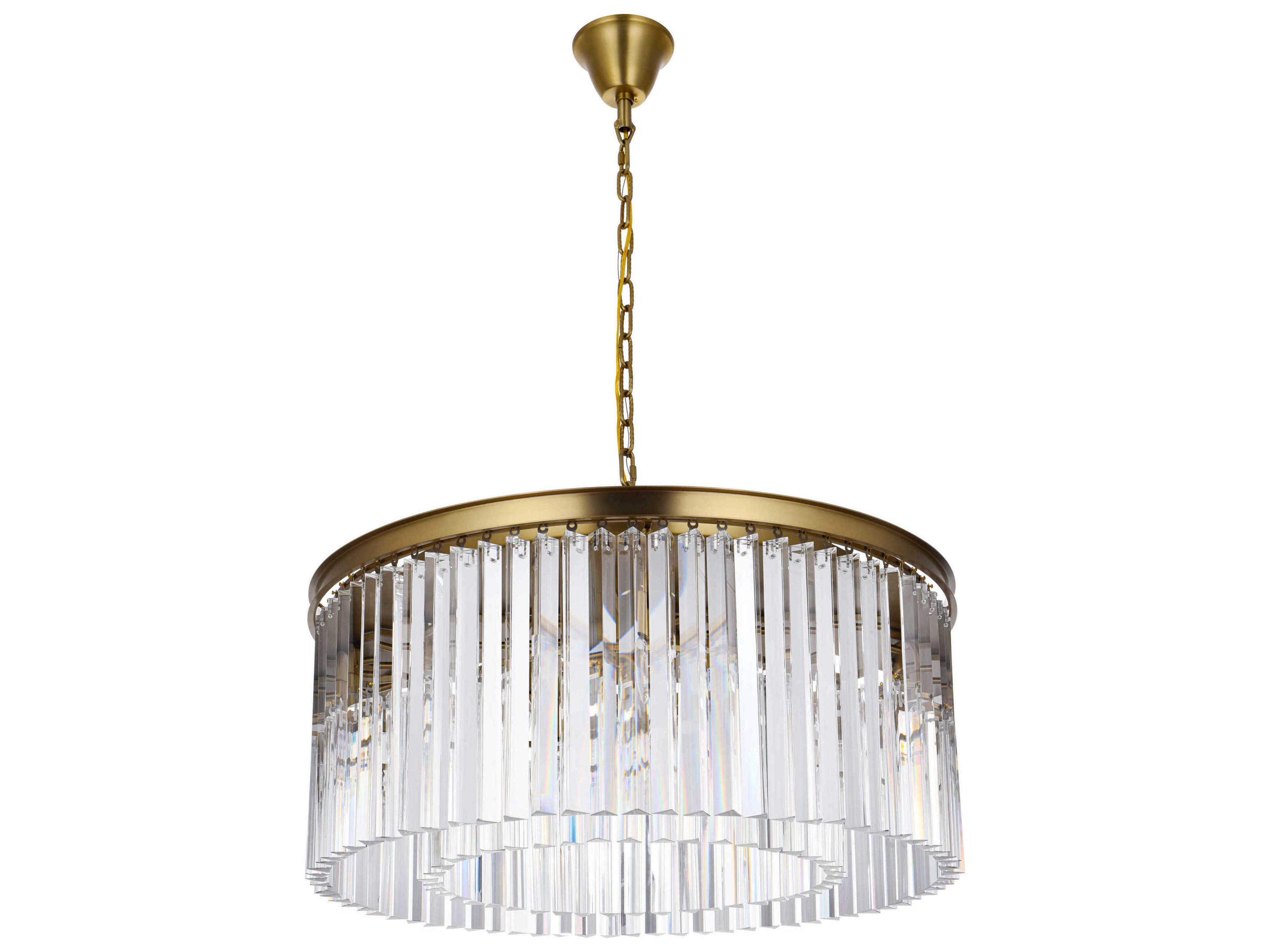 Elegant Lighting Sydney 8-Light Satin Gold Drum Island Pendant