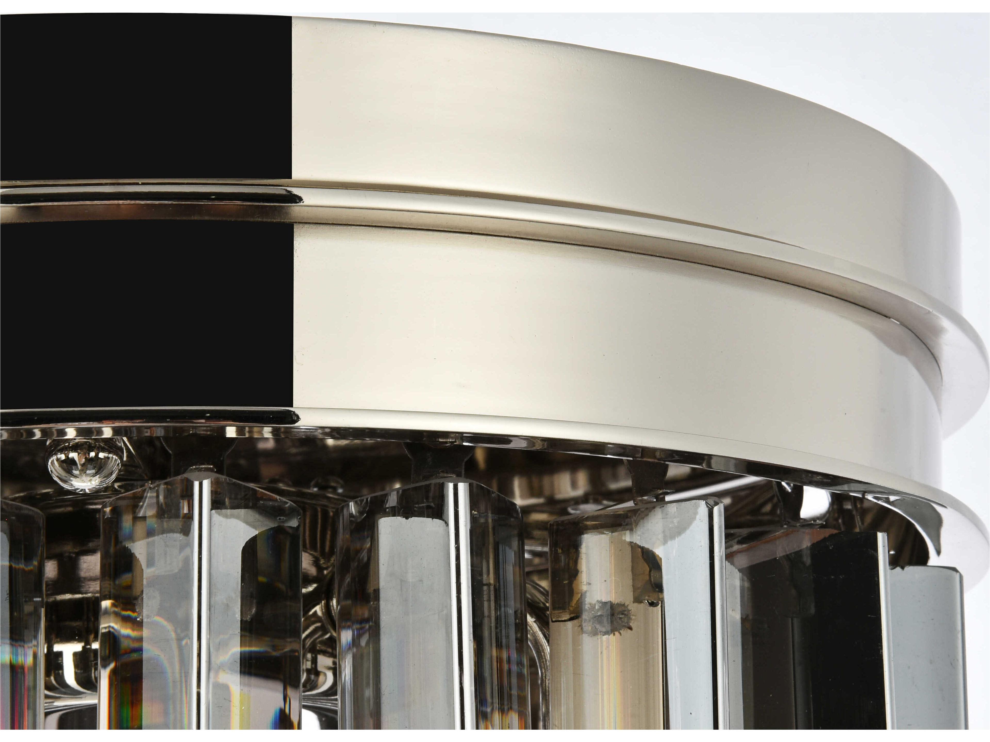 Elegant Lighting Sydney 3-Light Polished Nickel Silver Crystal Drum Flush Mount