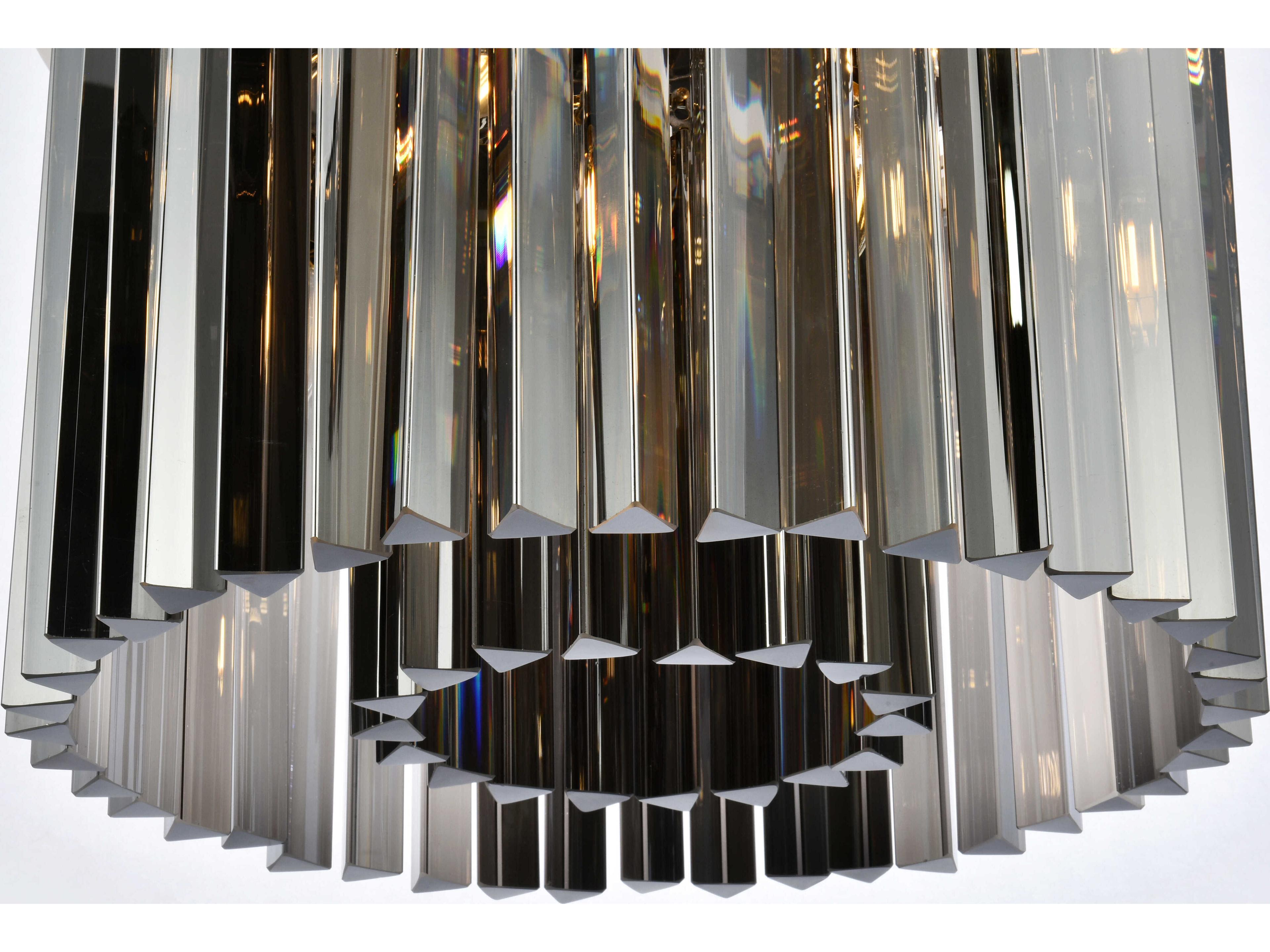 Elegant Lighting Sydney 6-Light Polished Nickel Silver Crystal Drum Flush Mount