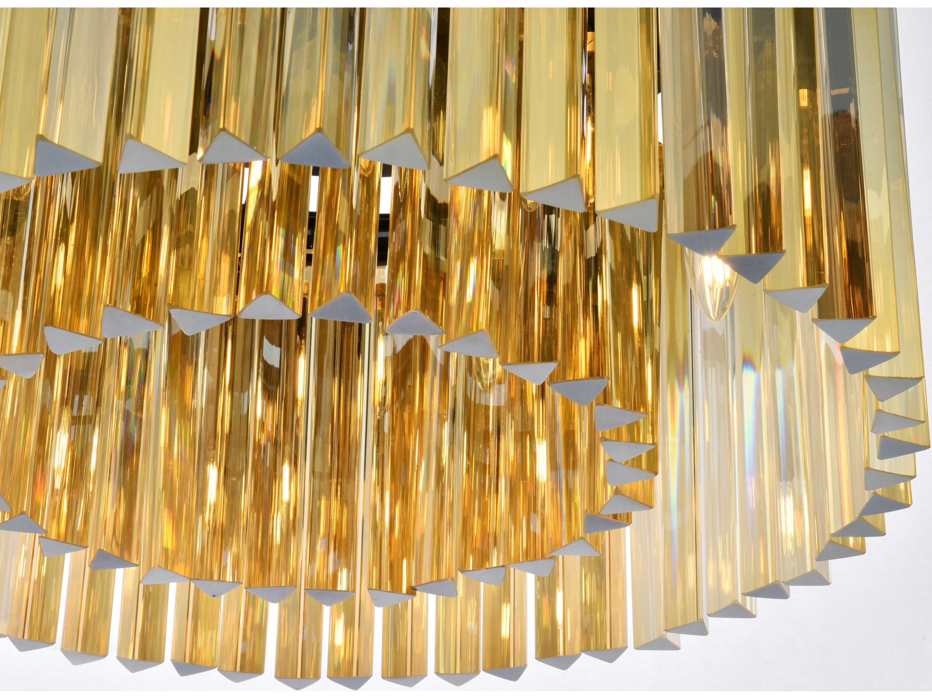 Elegant Lighting Sydney 8-Light Matte Black Gold Crystal Drum Flush Mount