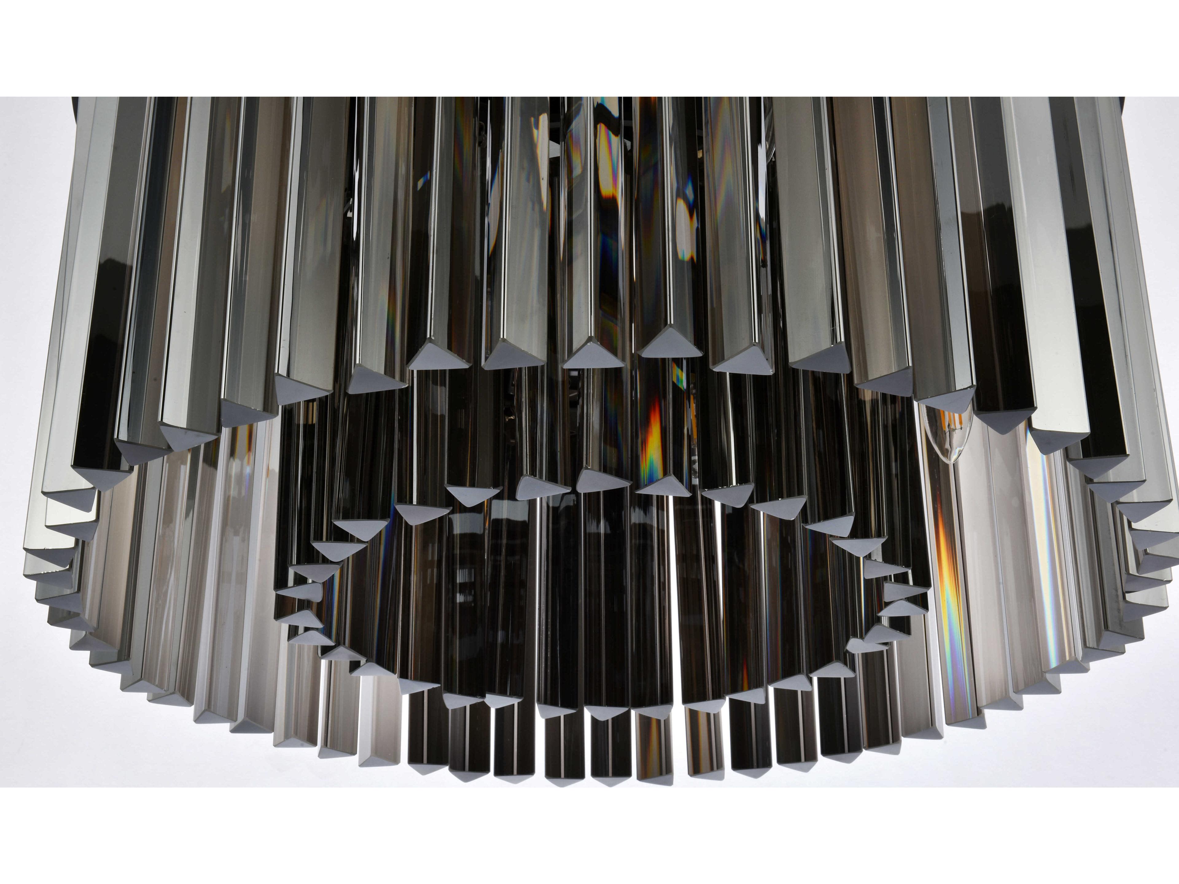 Elegant Lighting Sydney 8-Light Matte Black Silver Crystal Drum Flush Mount