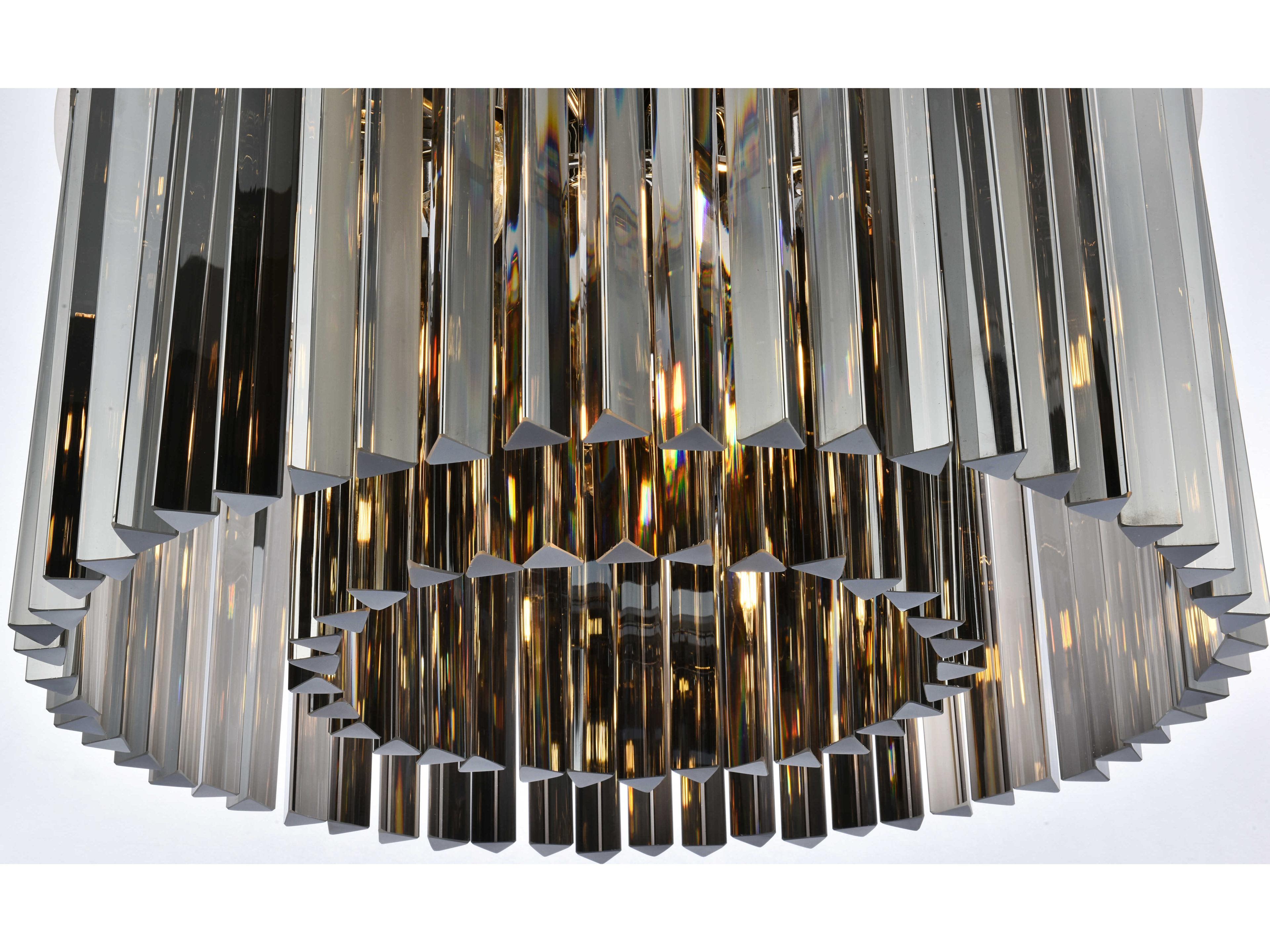 Elegant Lighting Sydney 8-Light Polished Nickel Silver Crystal Drum Flush Mount