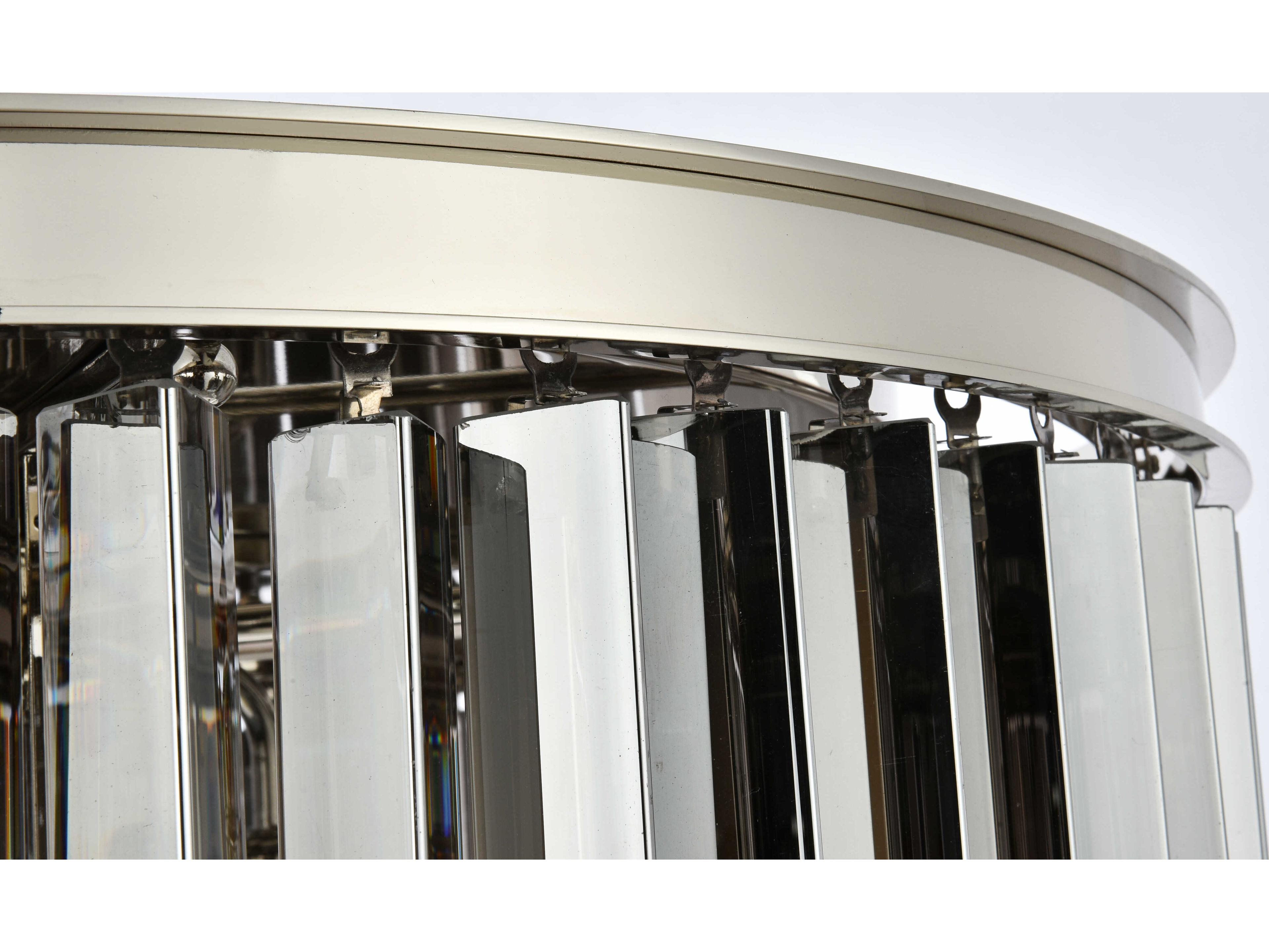 Elegant Lighting Sydney 8-Light Polished Nickel Silver Crystal Drum Flush Mount