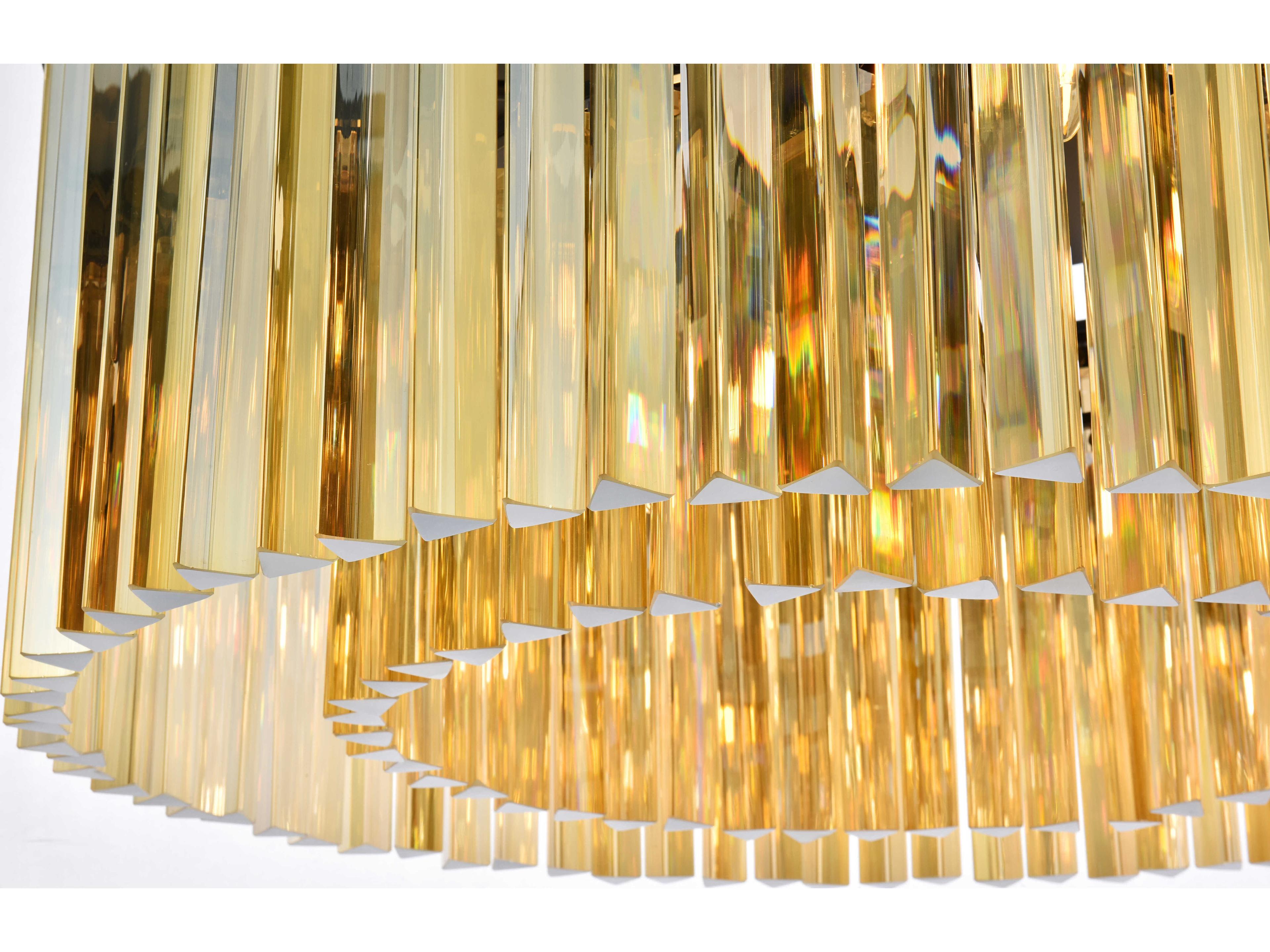 Elegant Lighting Sydney 8-Light Matte Black Gold Crystal Drum Flush Mount