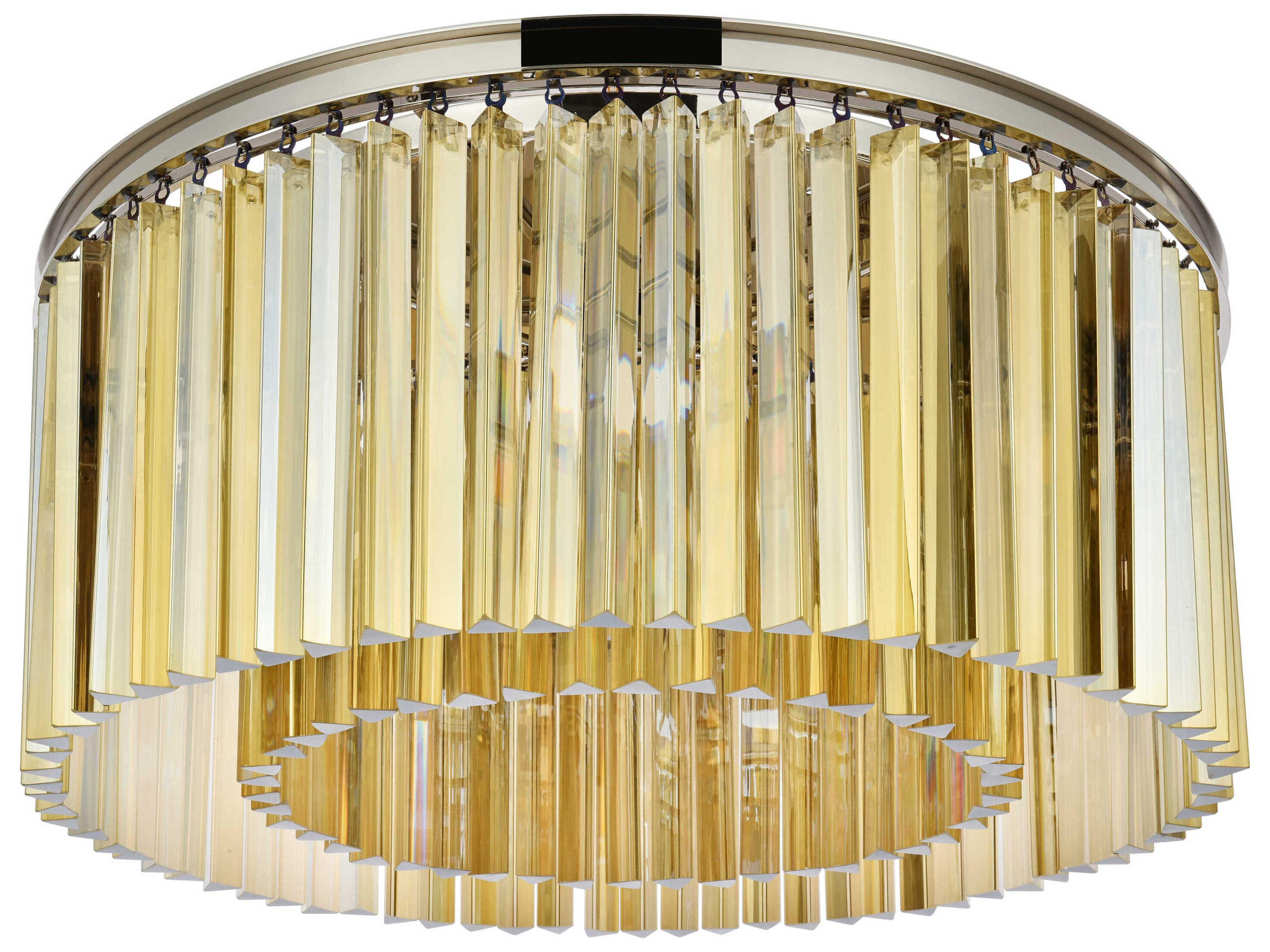 Elegant Lighting Sydney 8-Light Polished Nickel Gold Crystal Drum Flush Mount