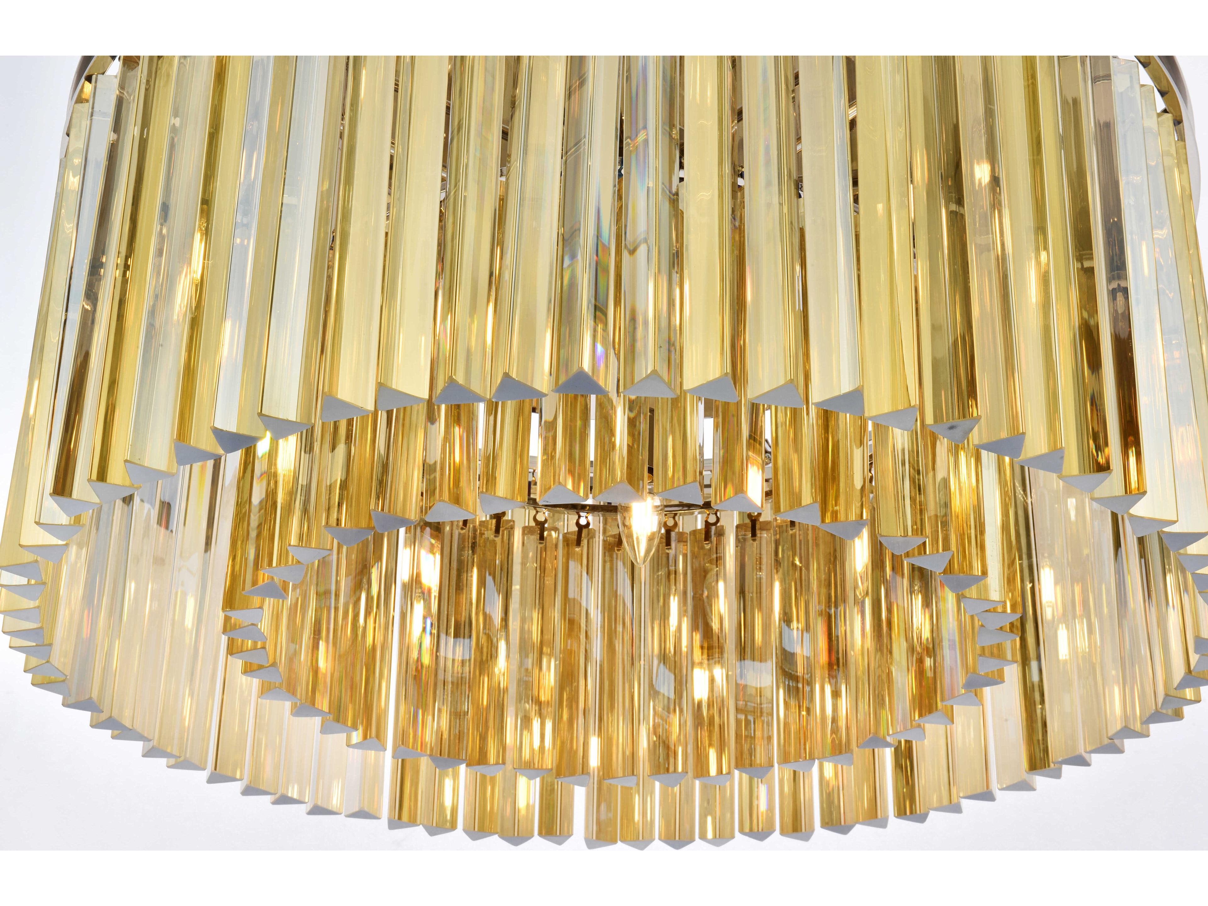 Elegant Lighting Sydney 8-Light Polished Nickel Gold Crystal Drum Flush Mount