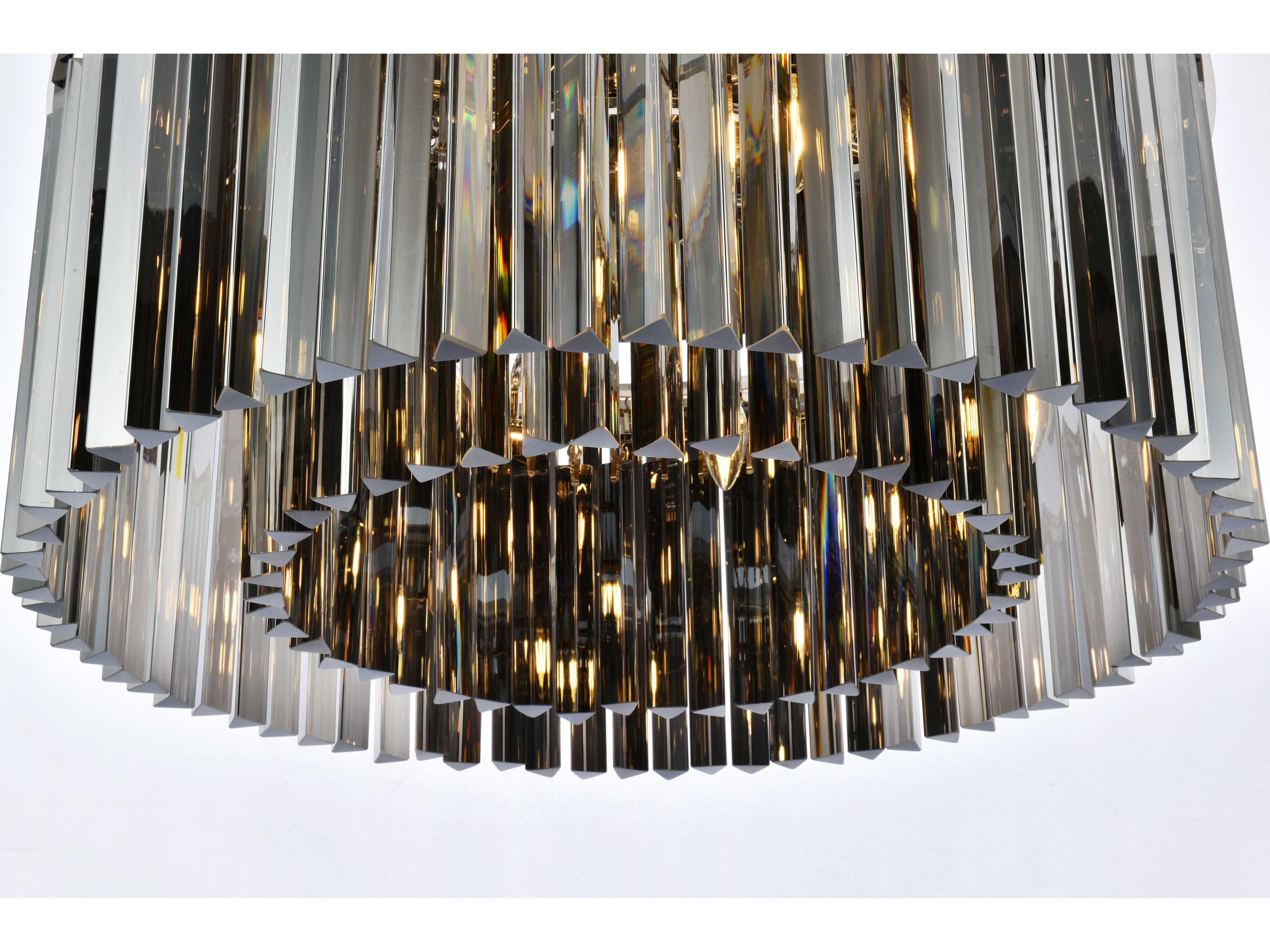 Elegant Lighting Sydney 8-Light Polished Nickel Silver Crystal Drum Flush Mount