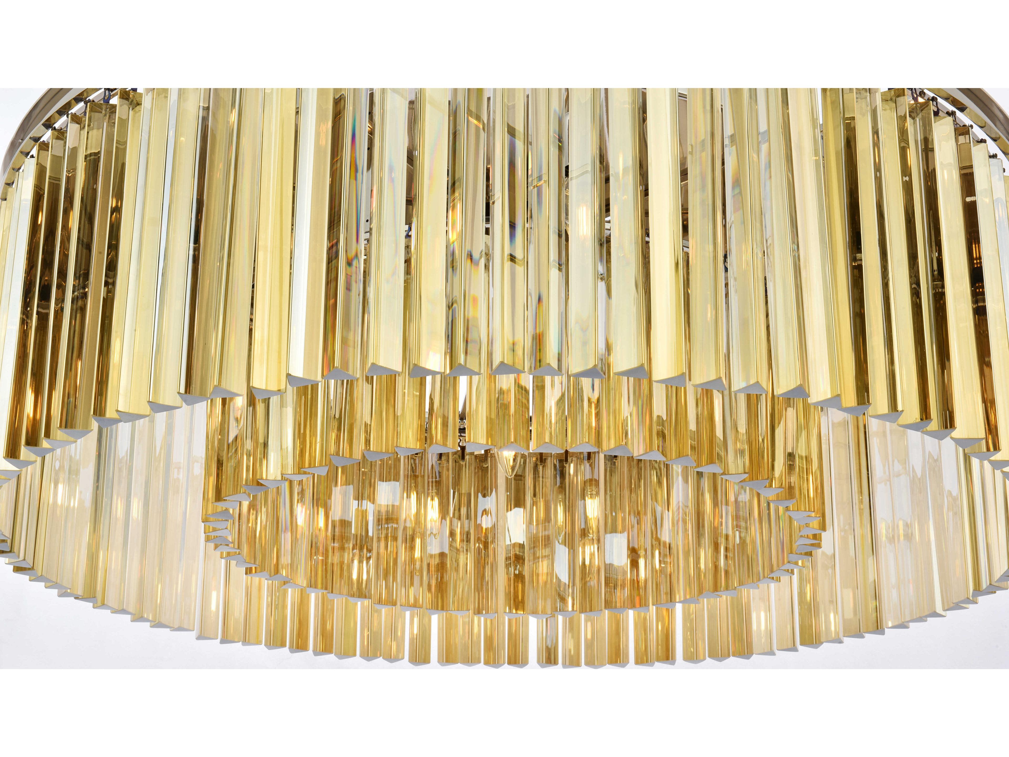 Elegant Lighting Sydney 10-Light Polished Nickel Gold Crystal Drum Flush Mount