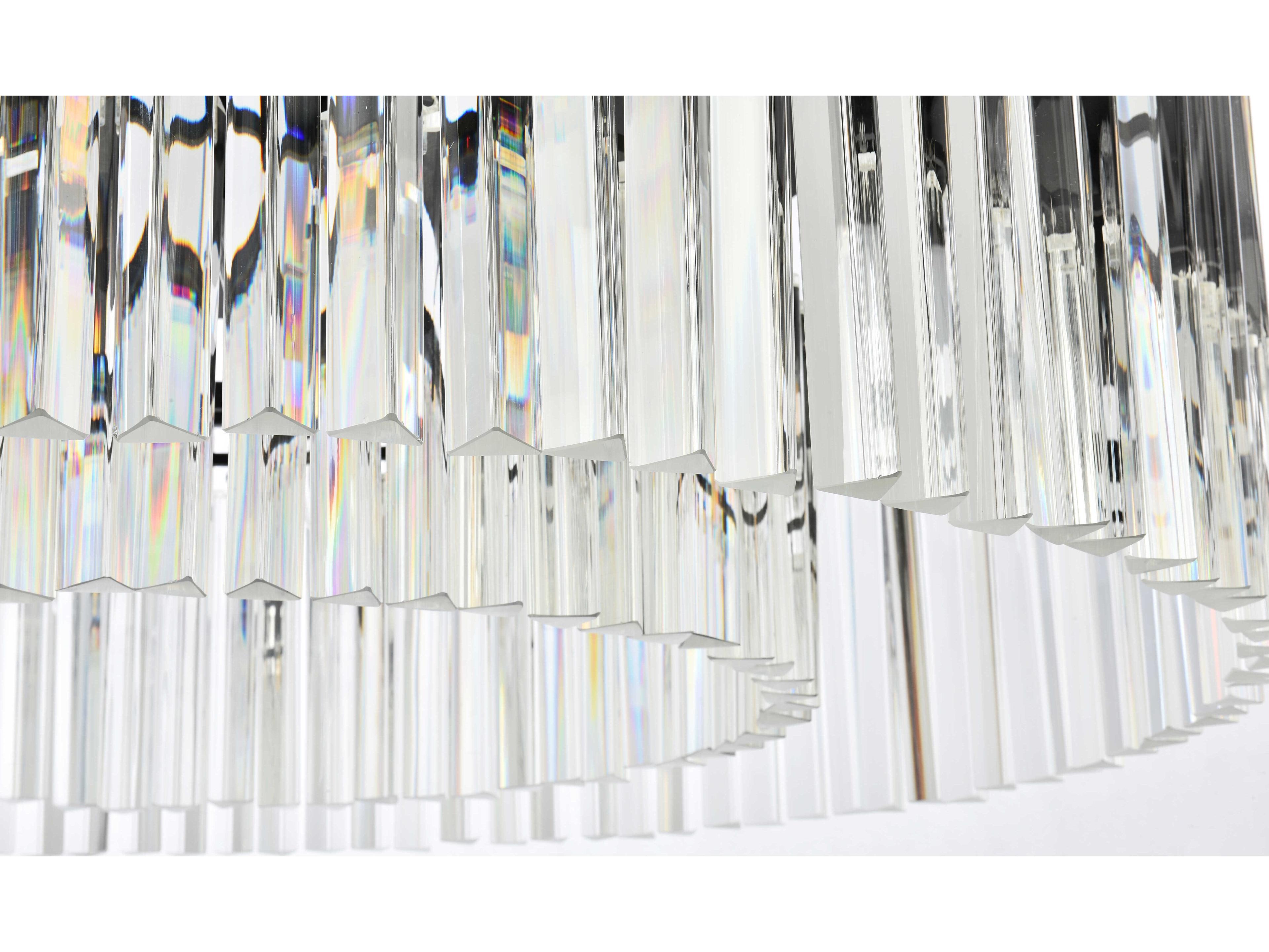 Elegant Lighting Sydney 10-Light Matte Black Clear Crystal Drum Pendant