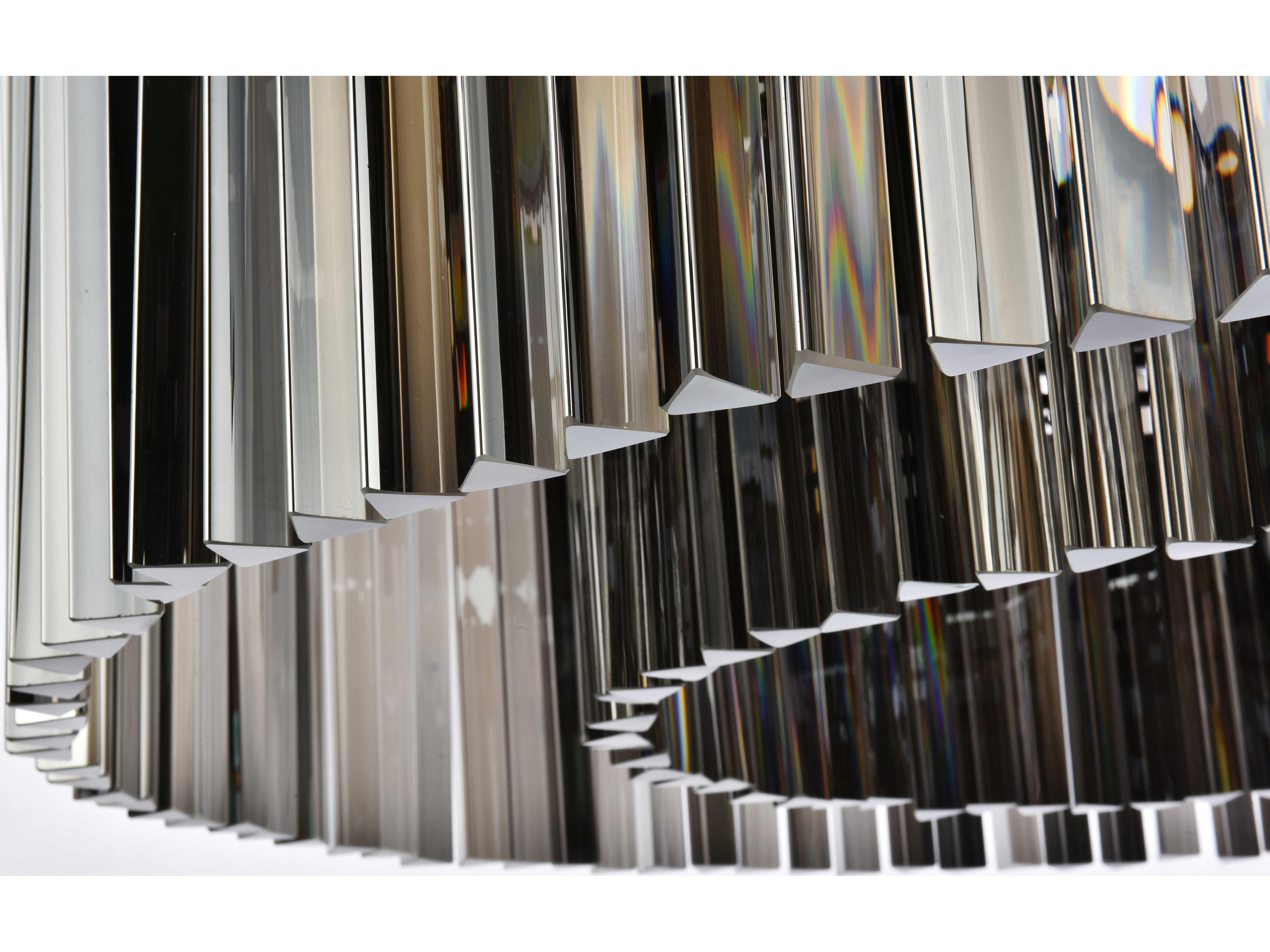 Elegant Lighting Sydney 10-Light Matte Black Silver Crystal Drum Pendant