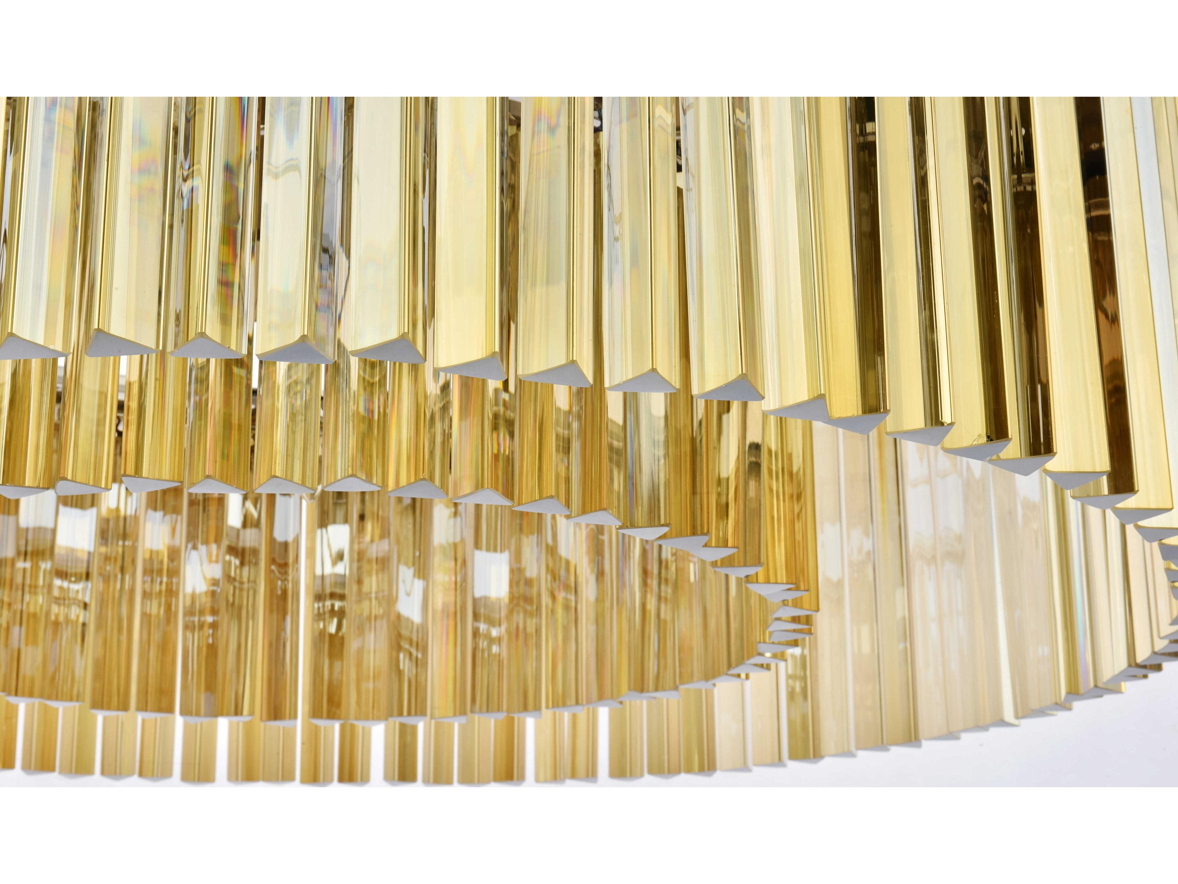 Elegant Lighting Sydney 10-Light Polished Nickel Gold Crystal Drum Pendant