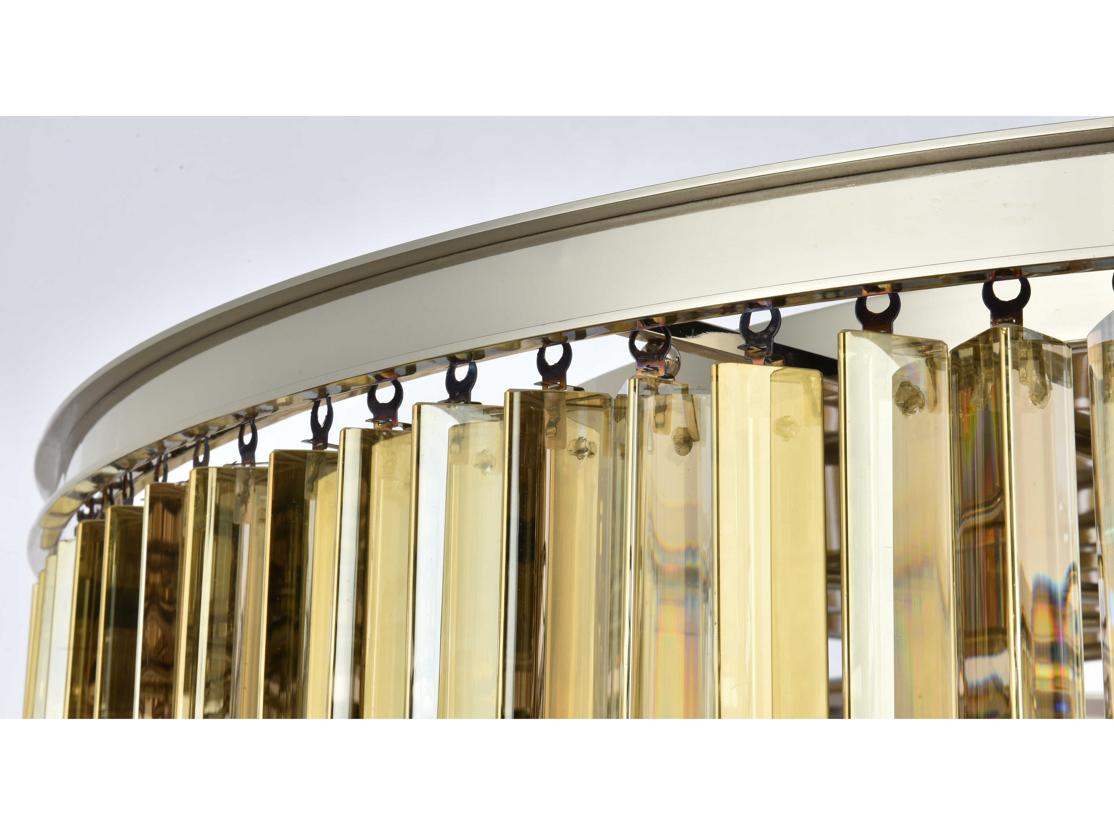 Elegant Lighting Sydney 10-Light Polished Nickel Gold Crystal Drum Pendant