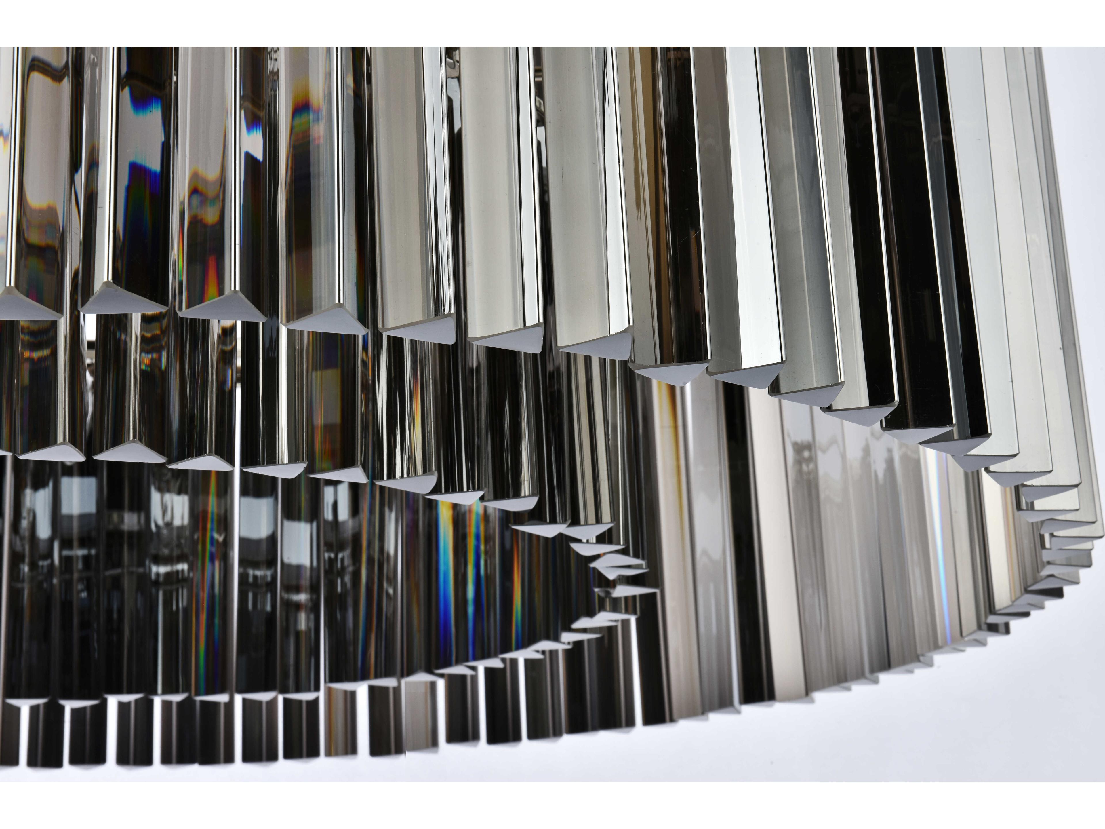 Elegant Lighting Sydney 10-Light Polished Nickel Silver Crystal Drum Pendant