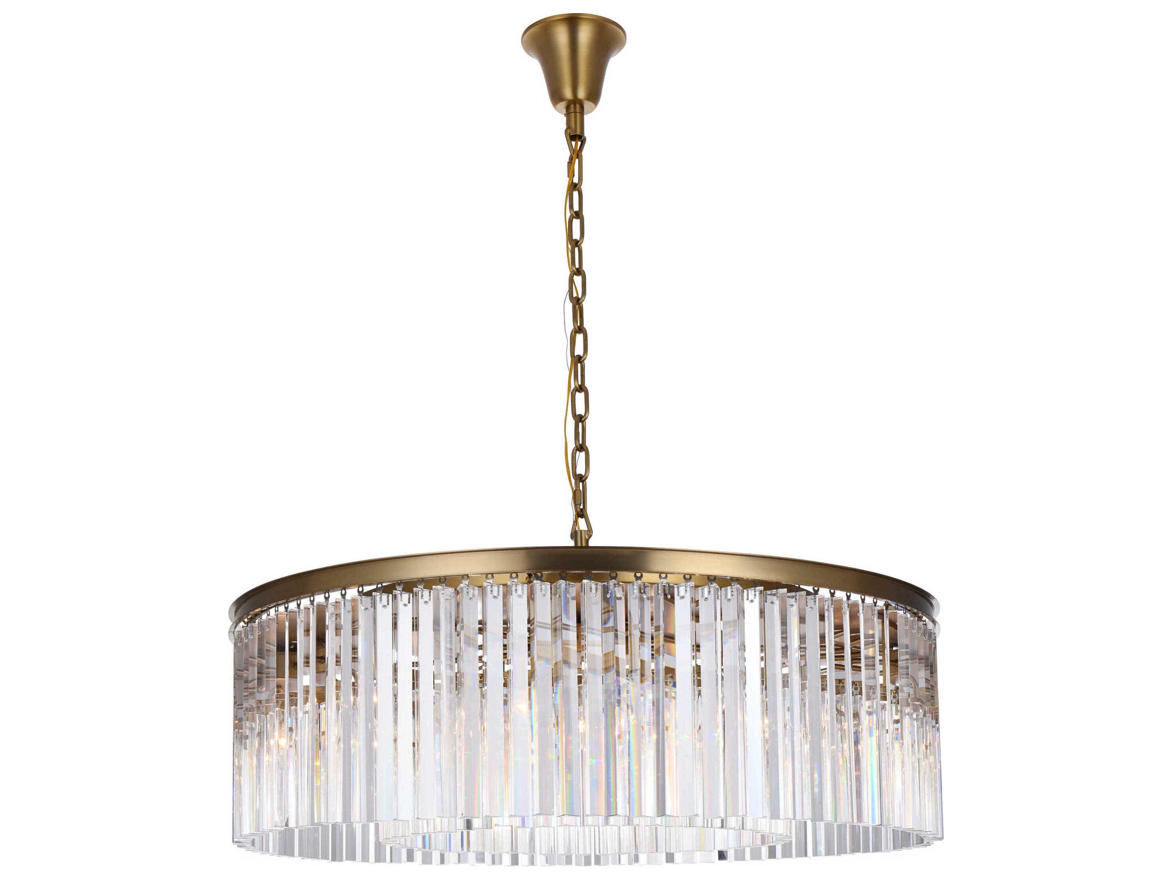 Sydney 10-Light Satin Gold Drum Island Pendant
