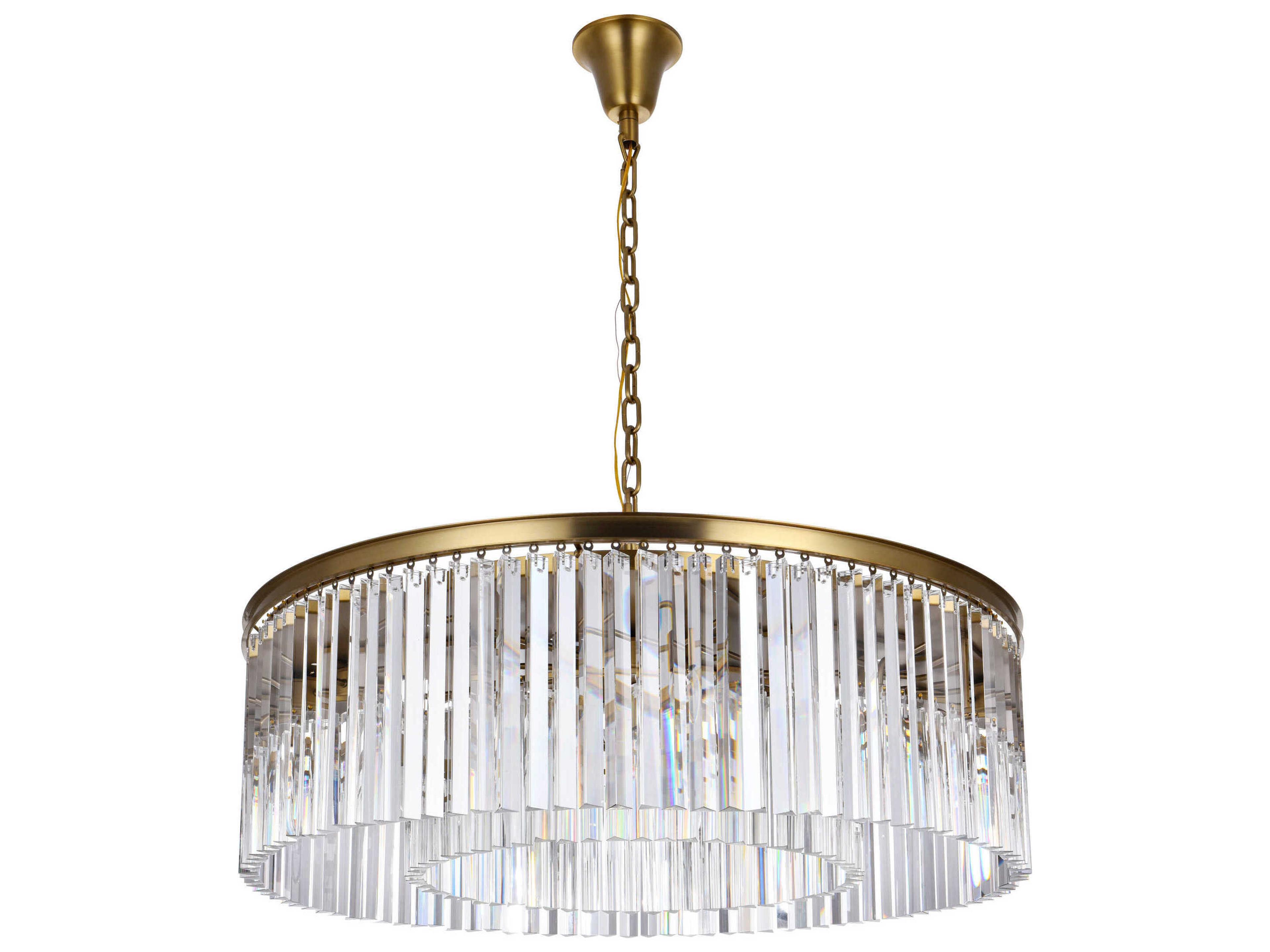 Elegant Lighting Sydney 10-Light Satin Gold Drum Island Pendant