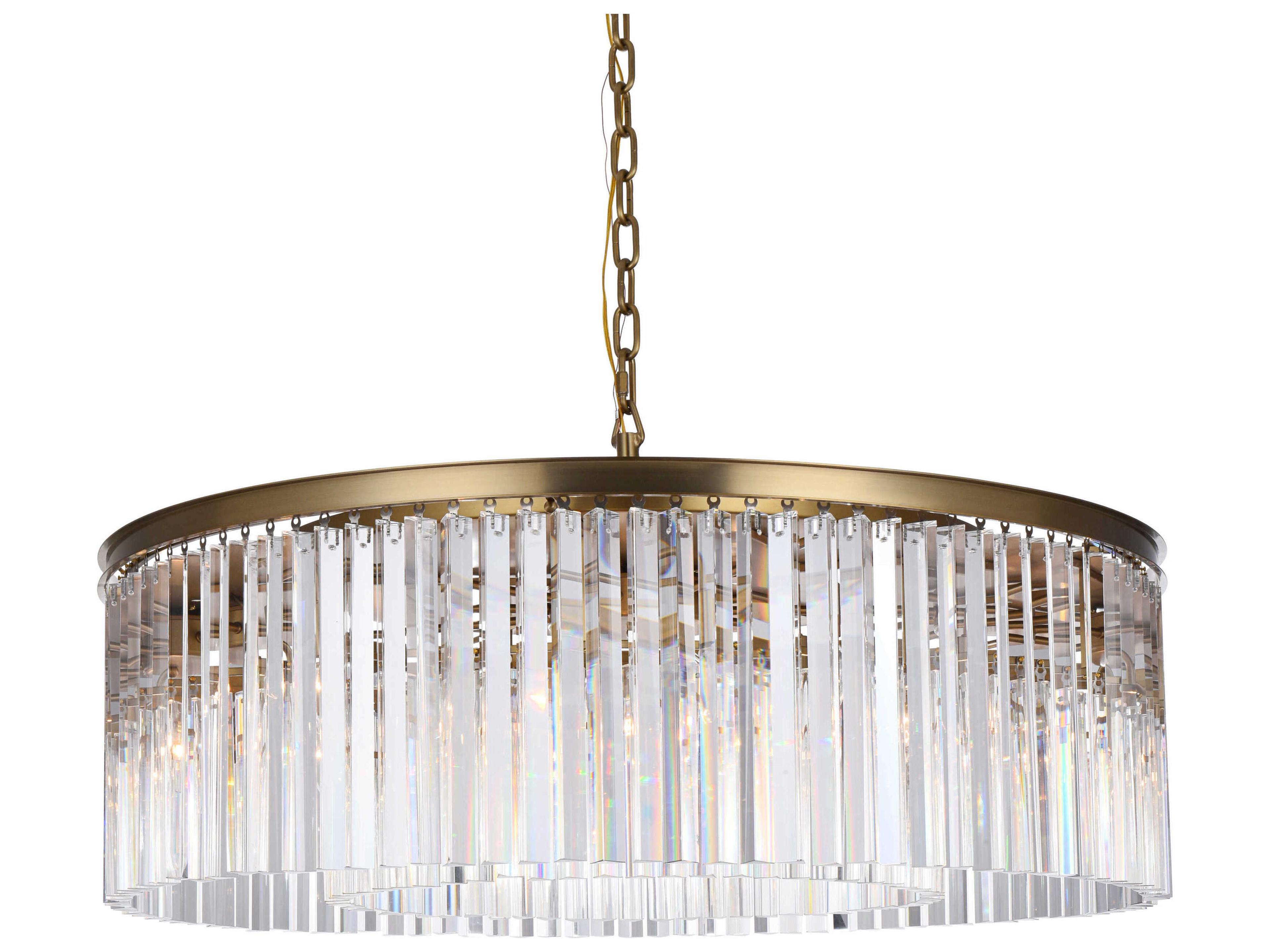 Elegant Lighting Sydney 10-Light Satin Gold Drum Island Pendant