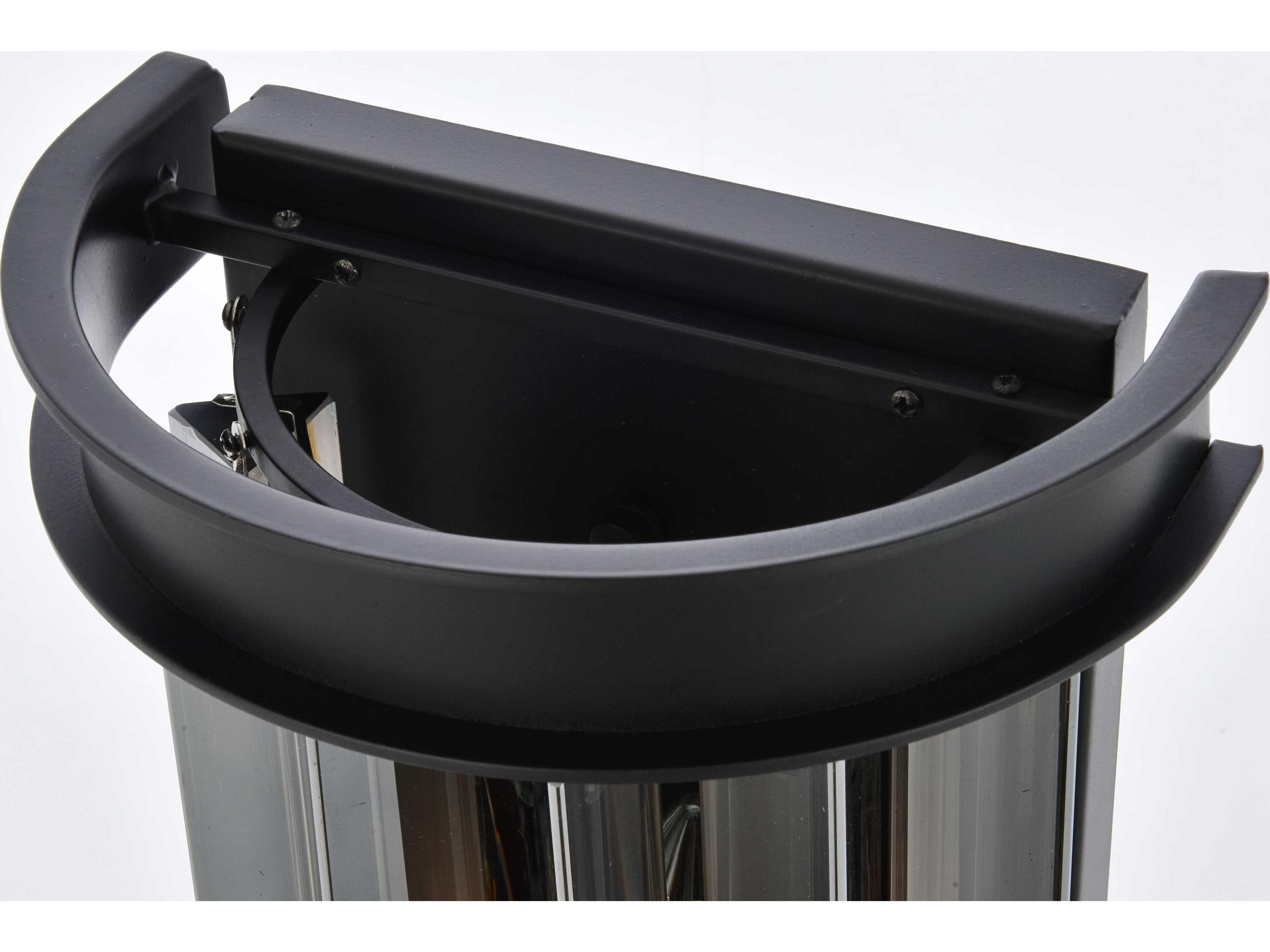 Elegant Lighting Sydney Matte Black Silver Crystal Wall Sconce