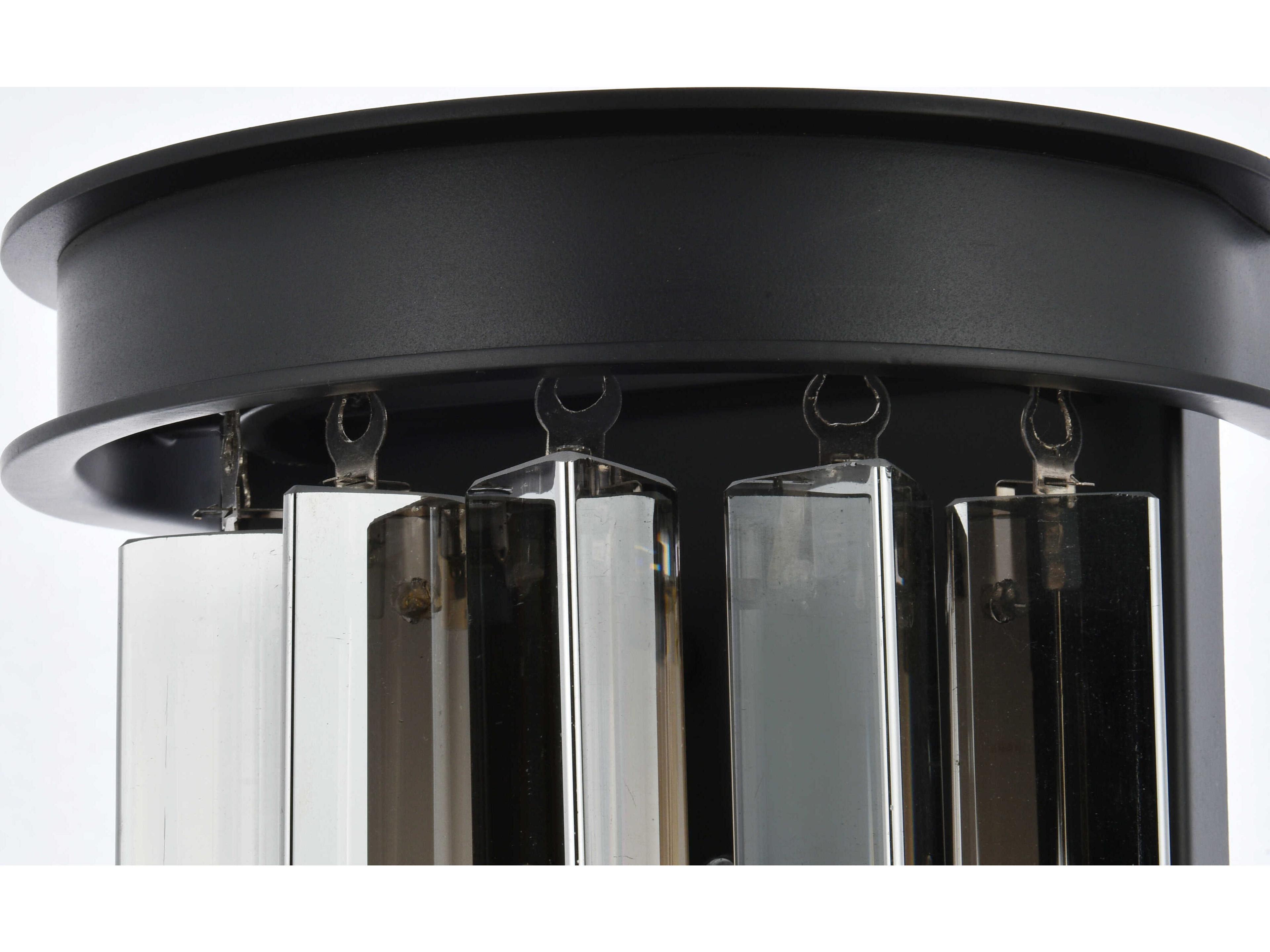 Elegant Lighting Sydney Matte Black Silver Crystal Wall Sconce