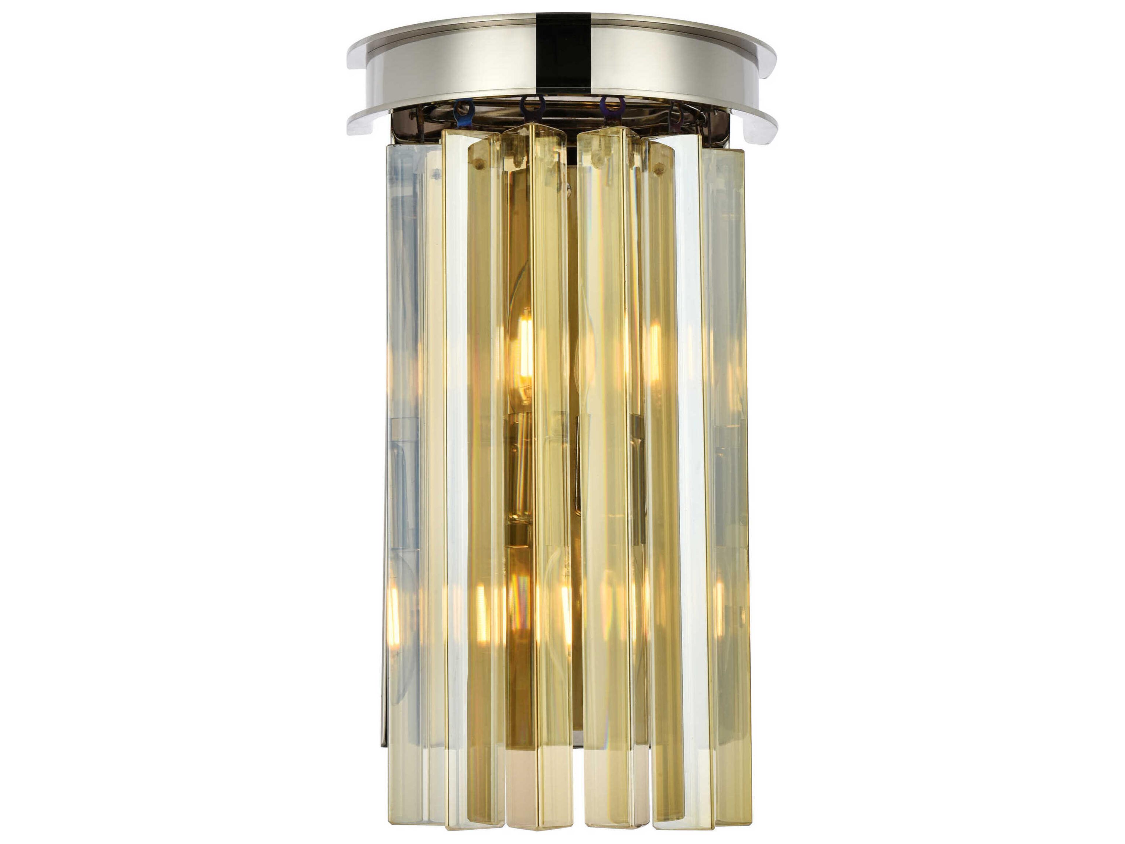 Sydney Polished Nickel Gold Crystal Wall Sconce