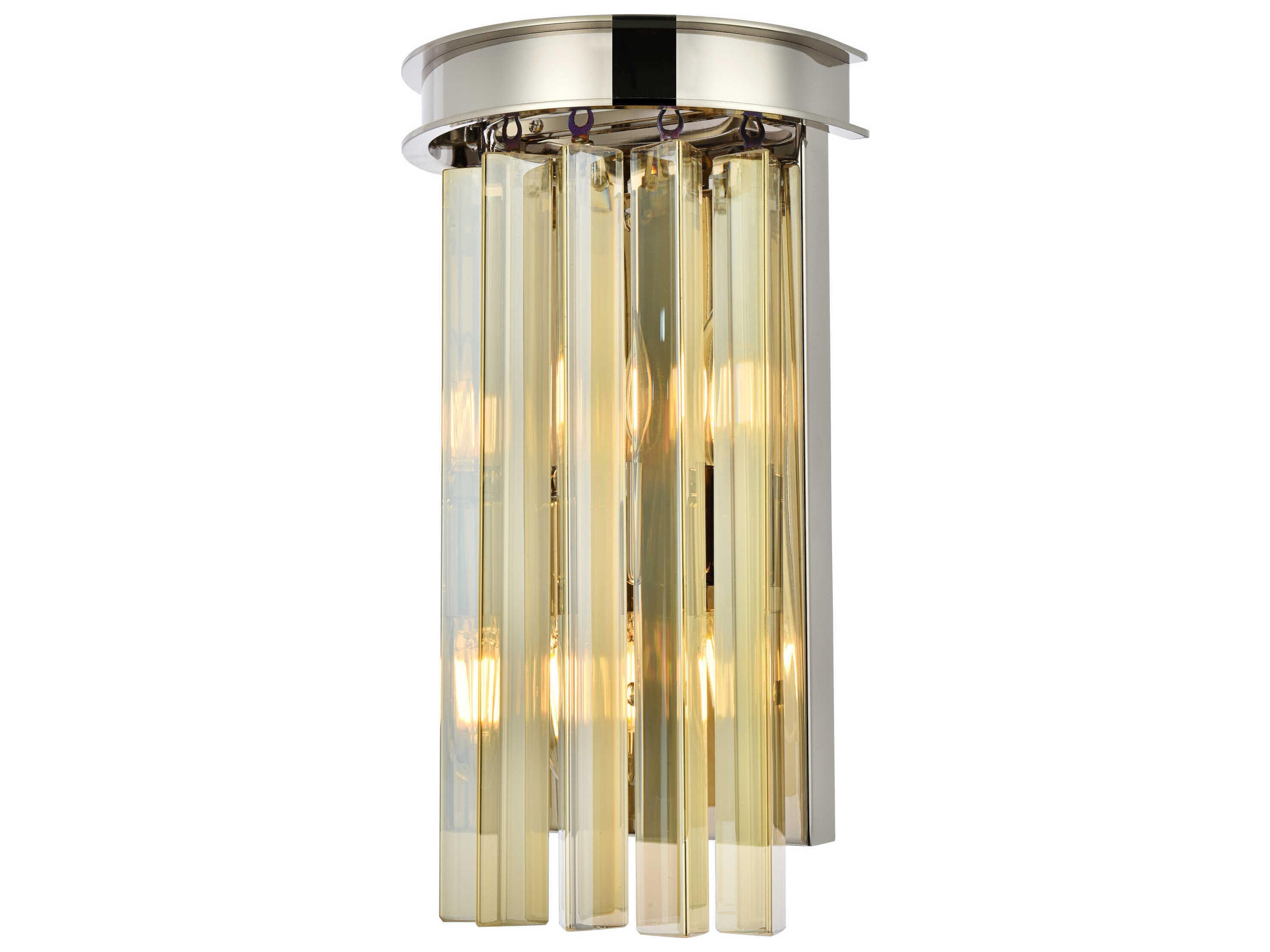 Elegant Lighting Sydney Polished Nickel Gold Crystal Wall Sconce