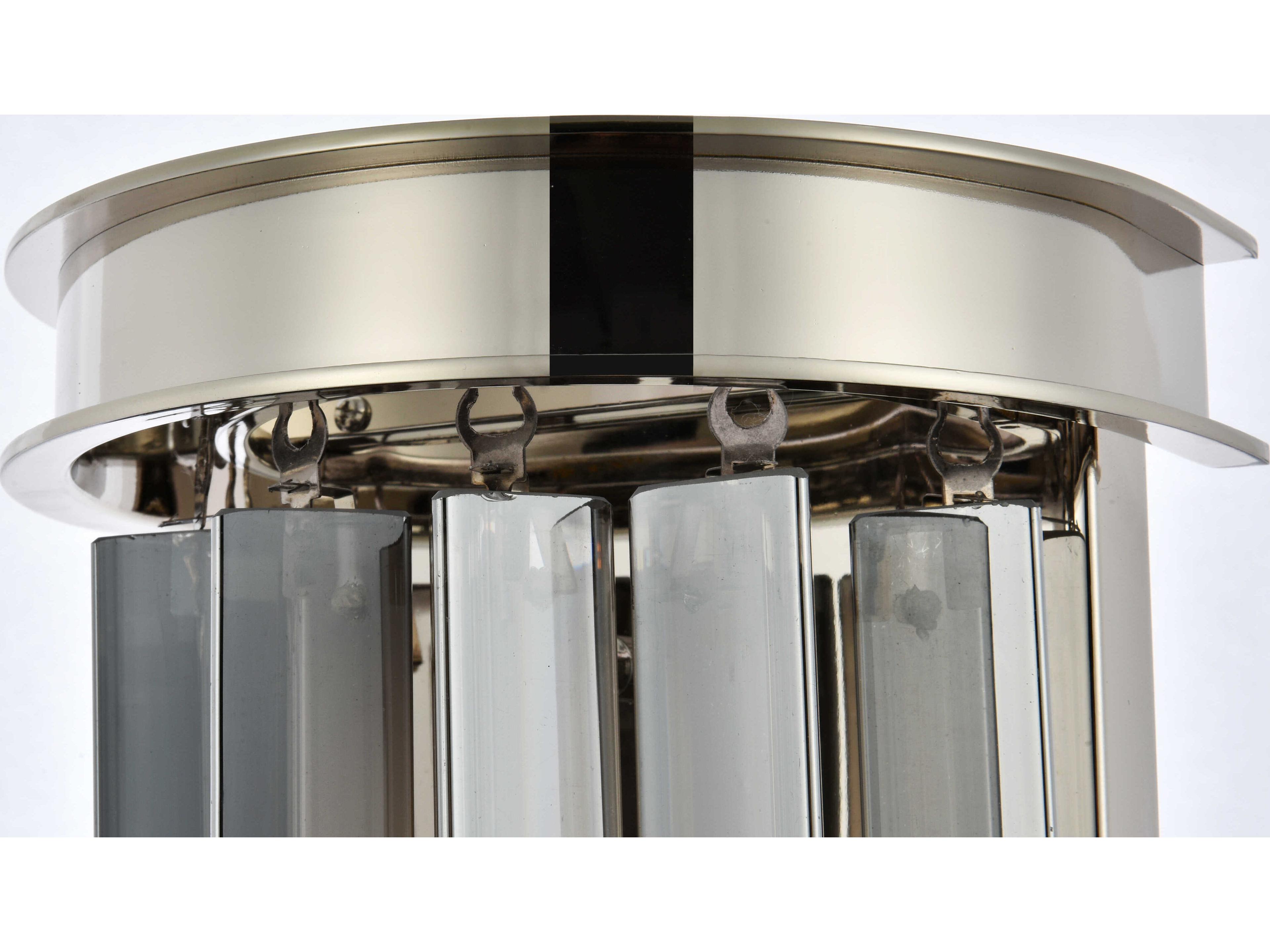 Elegant Lighting Sydney Polished Nickel Silver Crystal Wall Sconce