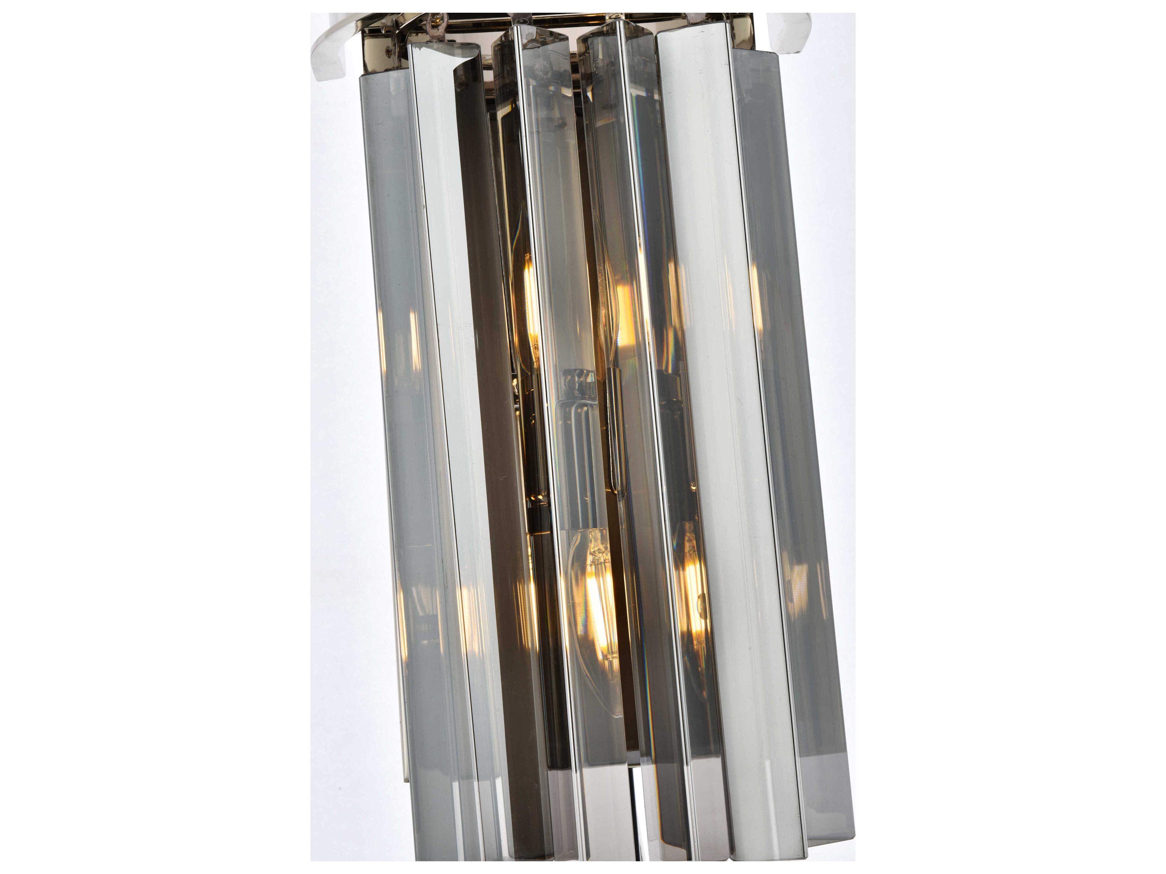 Elegant Lighting Sydney Polished Nickel Silver Crystal Wall Sconce
