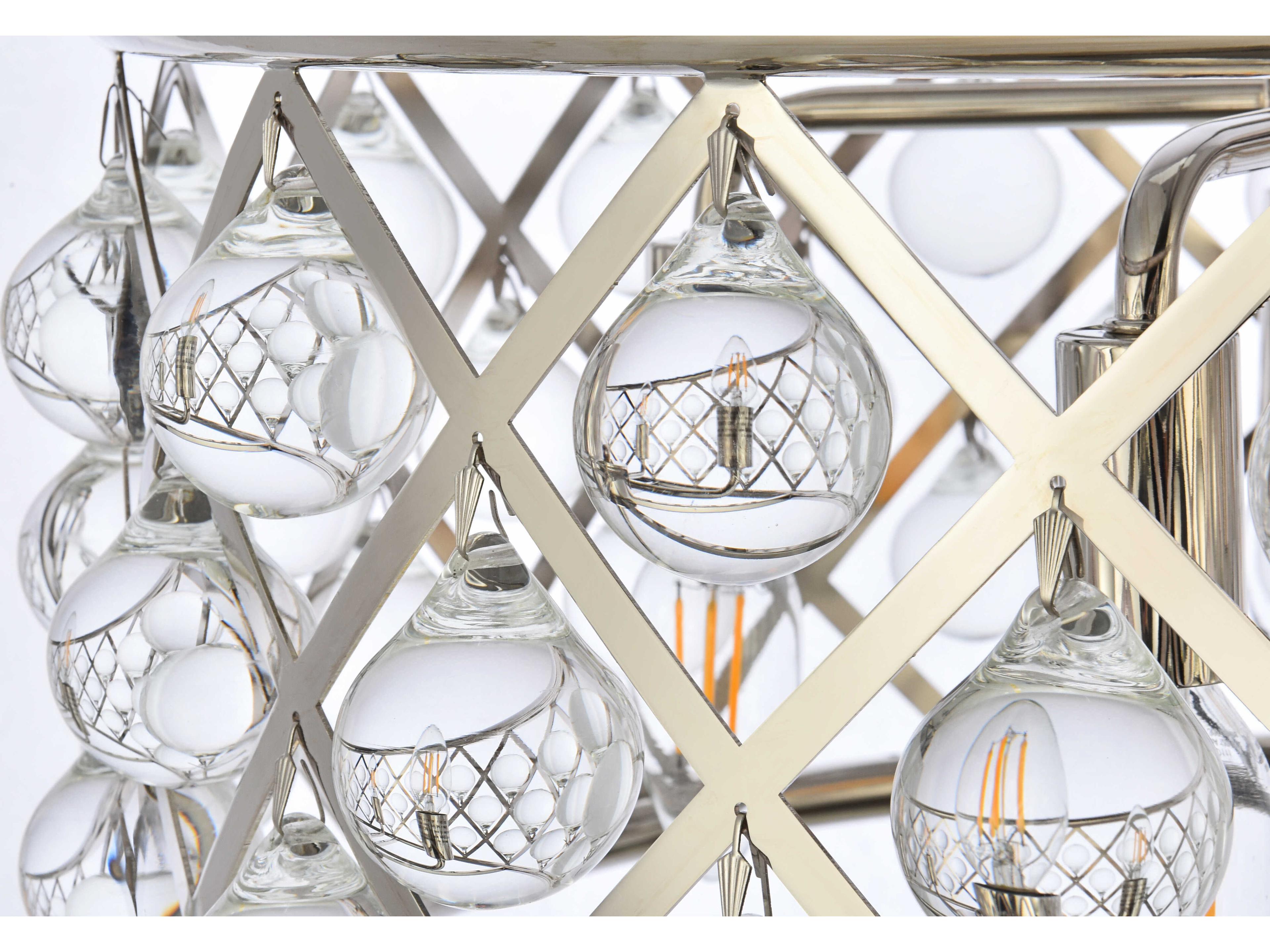 Elegant Lighting Madison 5-Light Polished Nickel Clear Crystal Drum Pendant