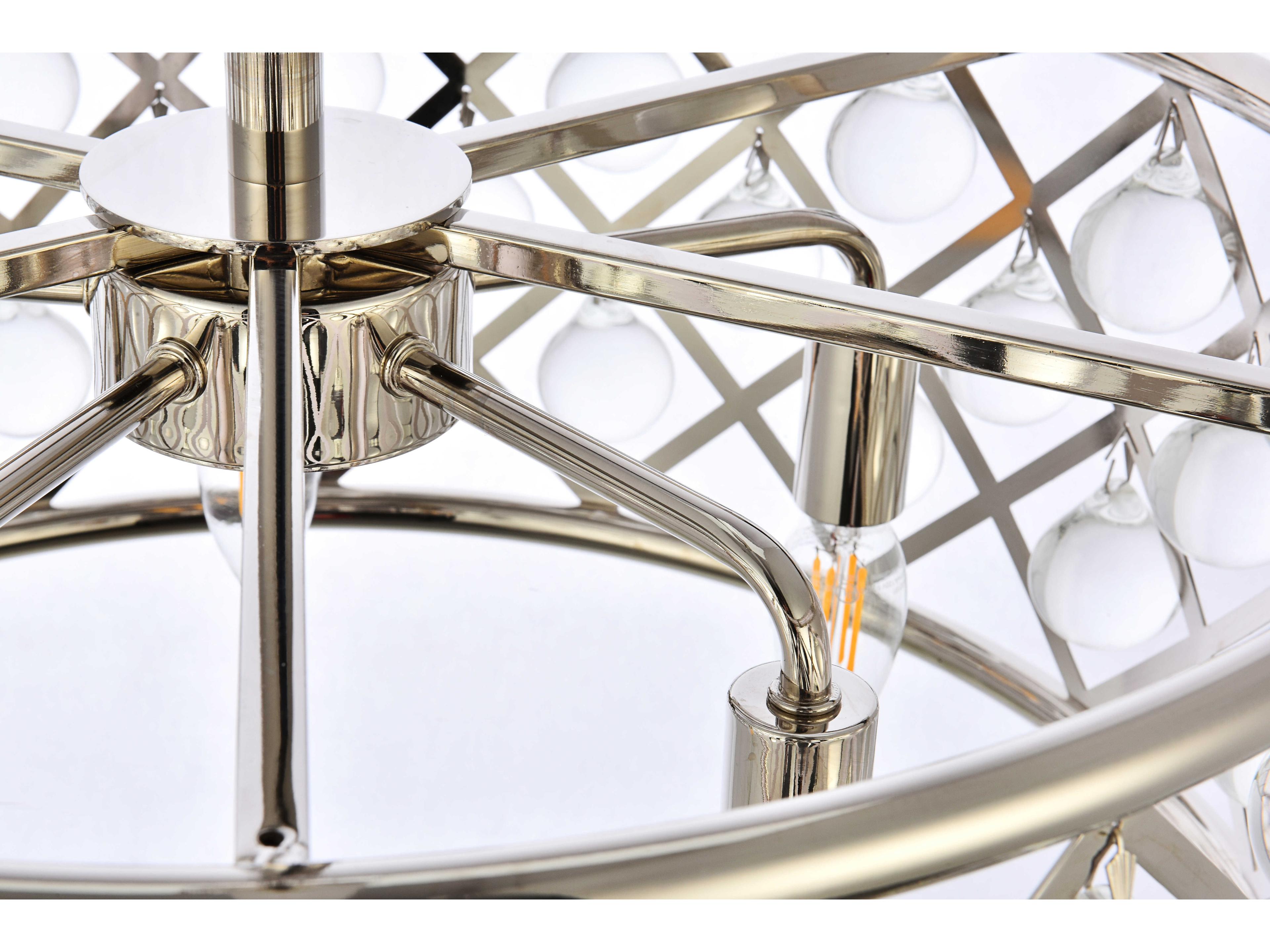 Elegant Lighting Madison 5-Light Polished Nickel Clear Crystal Drum Pendant