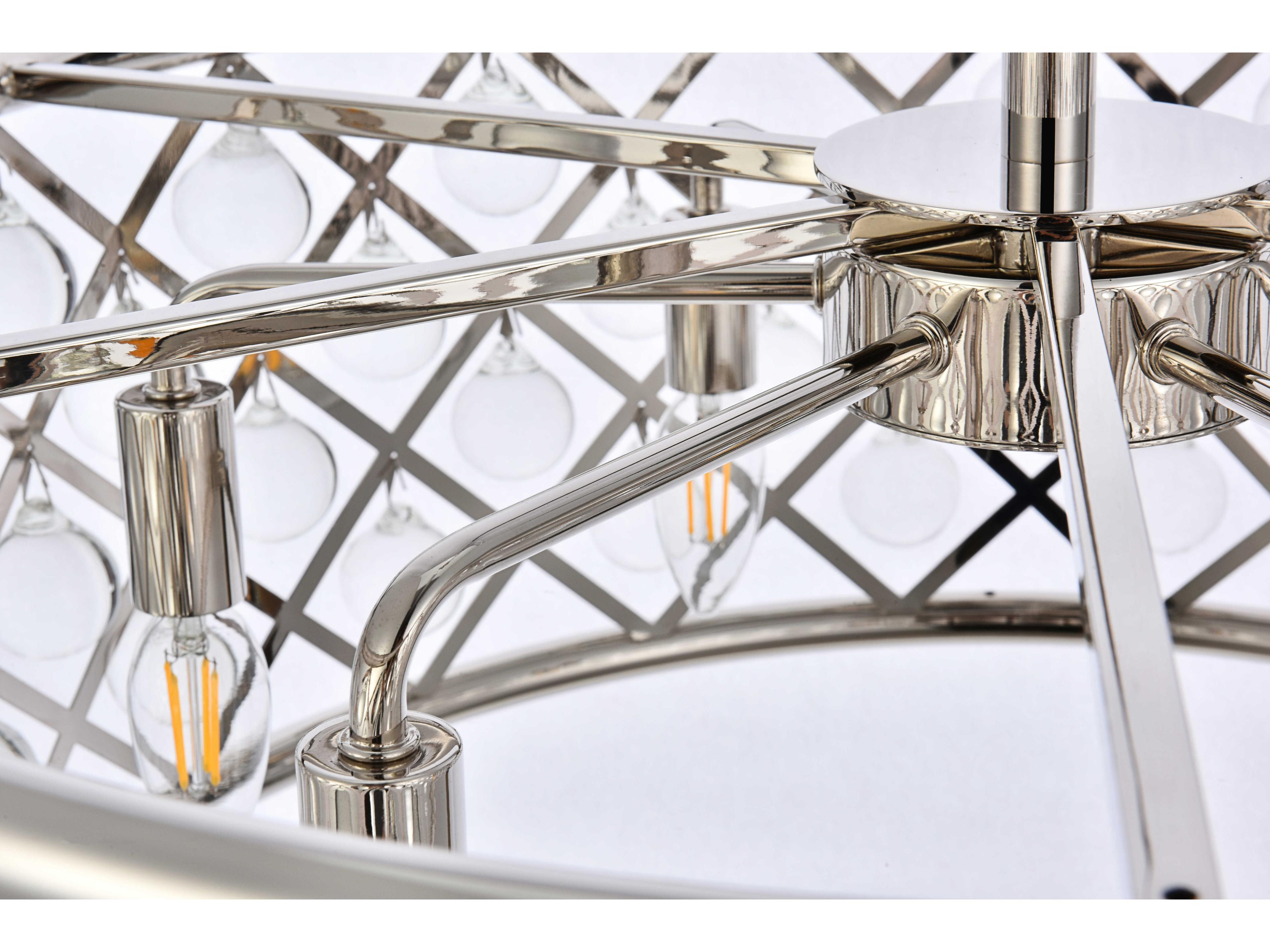 Elegant Lighting Madison 6-Light Polished Nickel Clear Crystal Drum Pendant