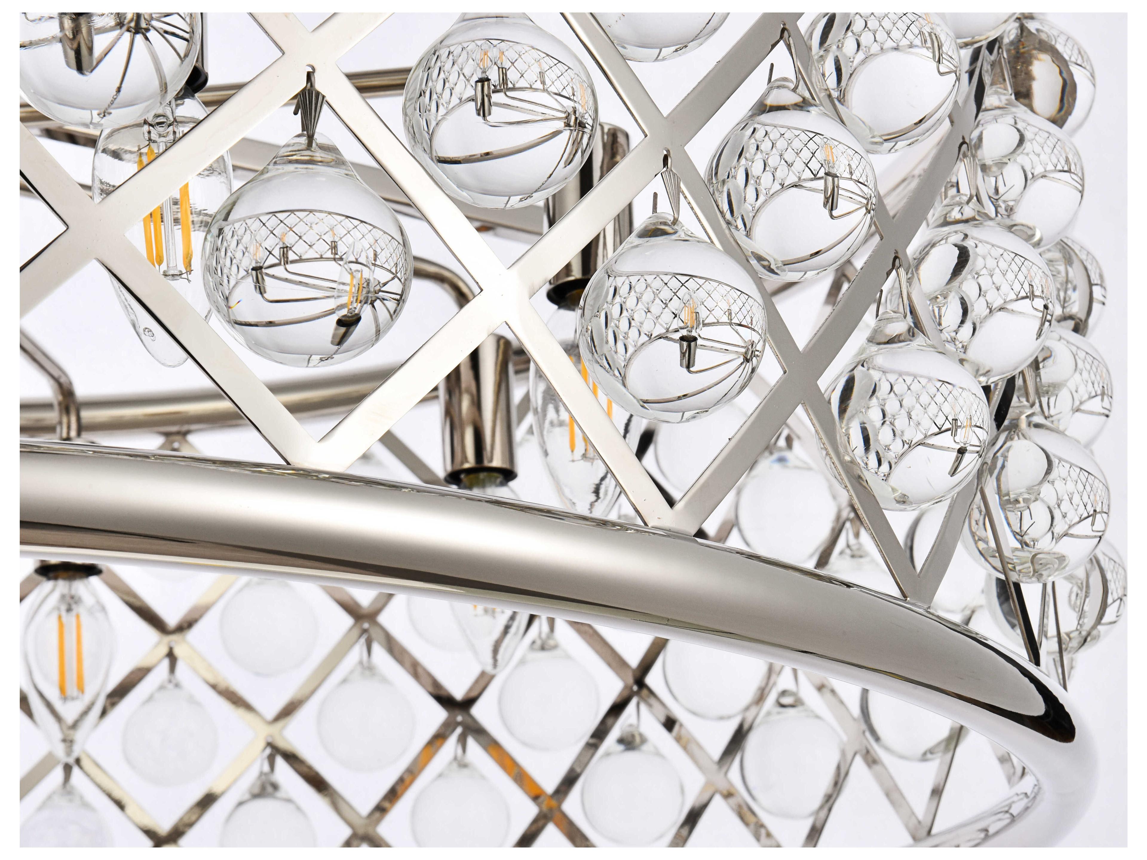 Elegant Lighting Madison 8-Light Polished Nickel Clear Crystal Drum Pendant