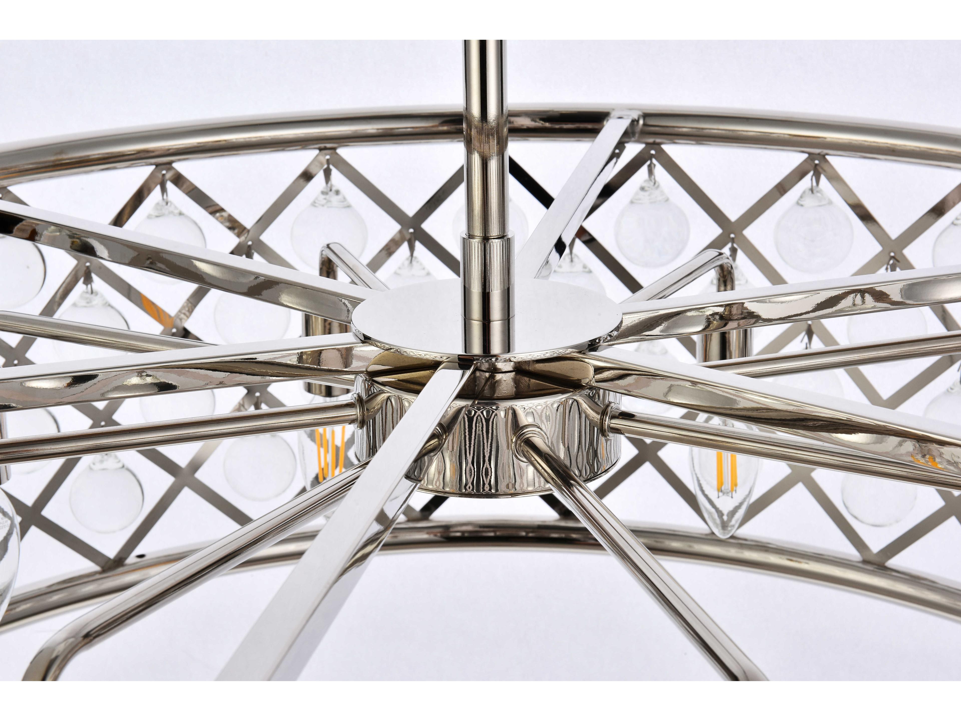 Elegant Lighting Madison 8-Light Polished Nickel Clear Crystal Drum Pendant