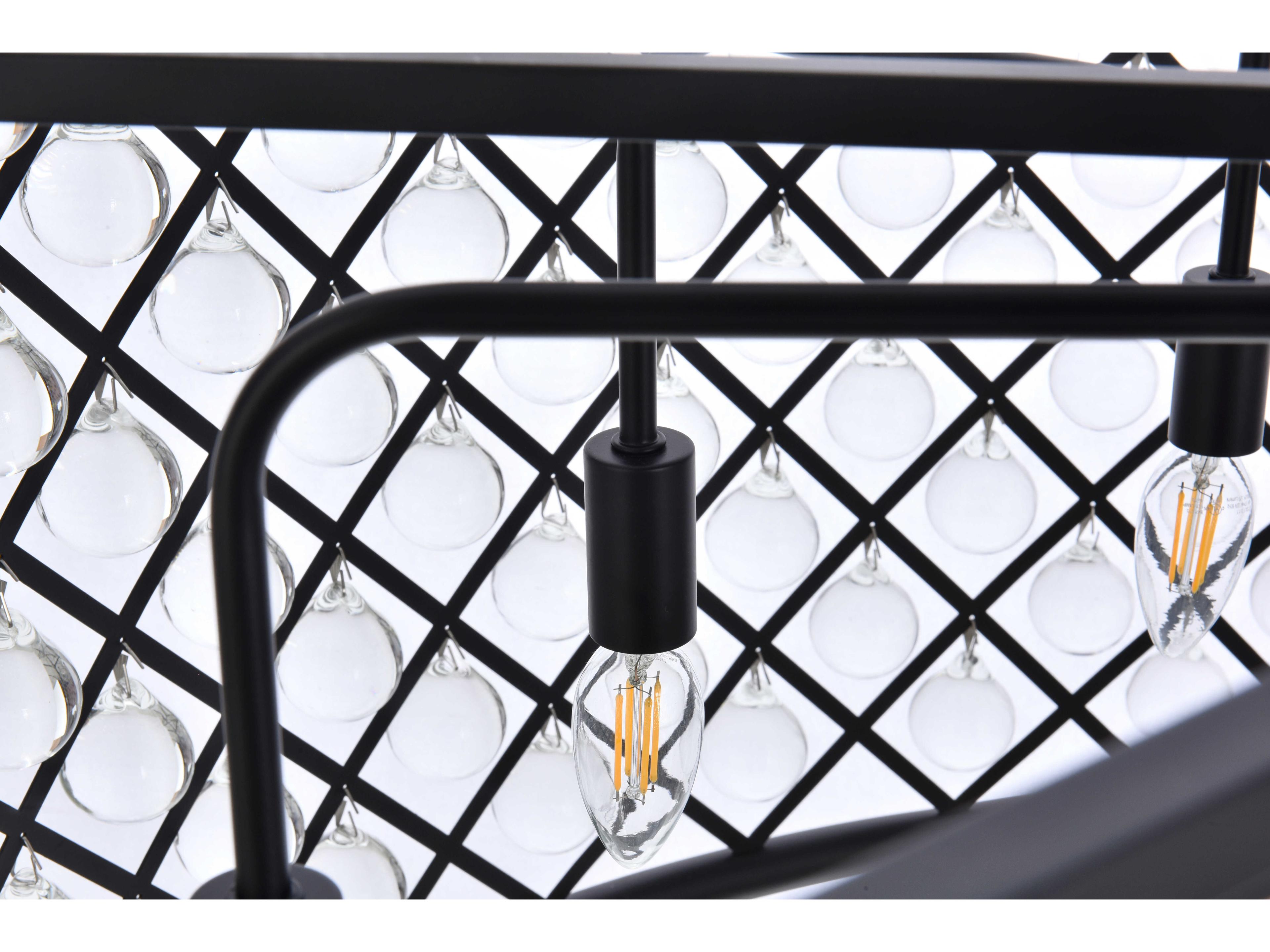 Elegant Lighting Madison 10-Light Matte Black Crystal Drum Chandelier