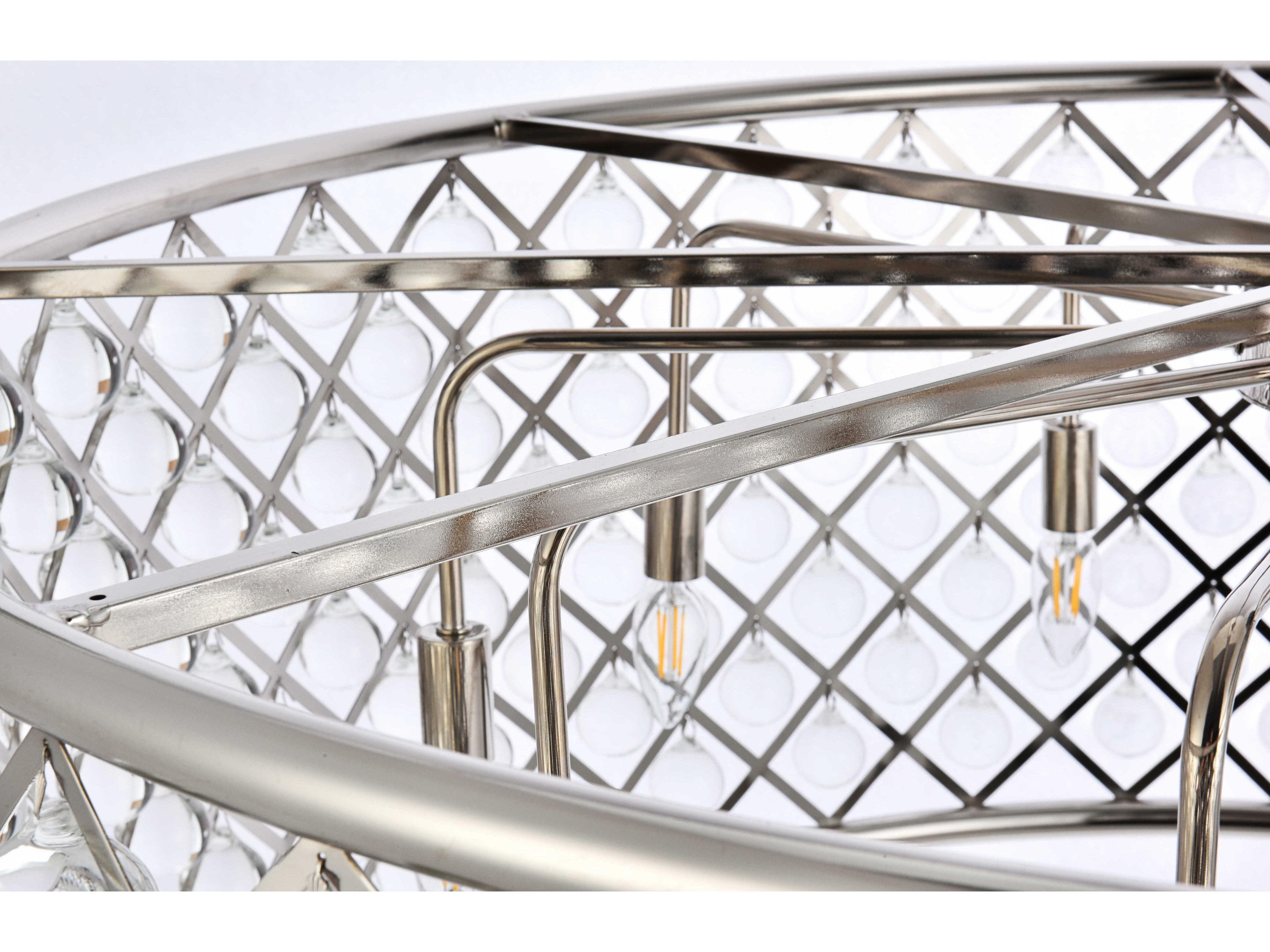 Elegant Lighting Madison 10-Light Polished Nickel Crystal Drum Chandelier