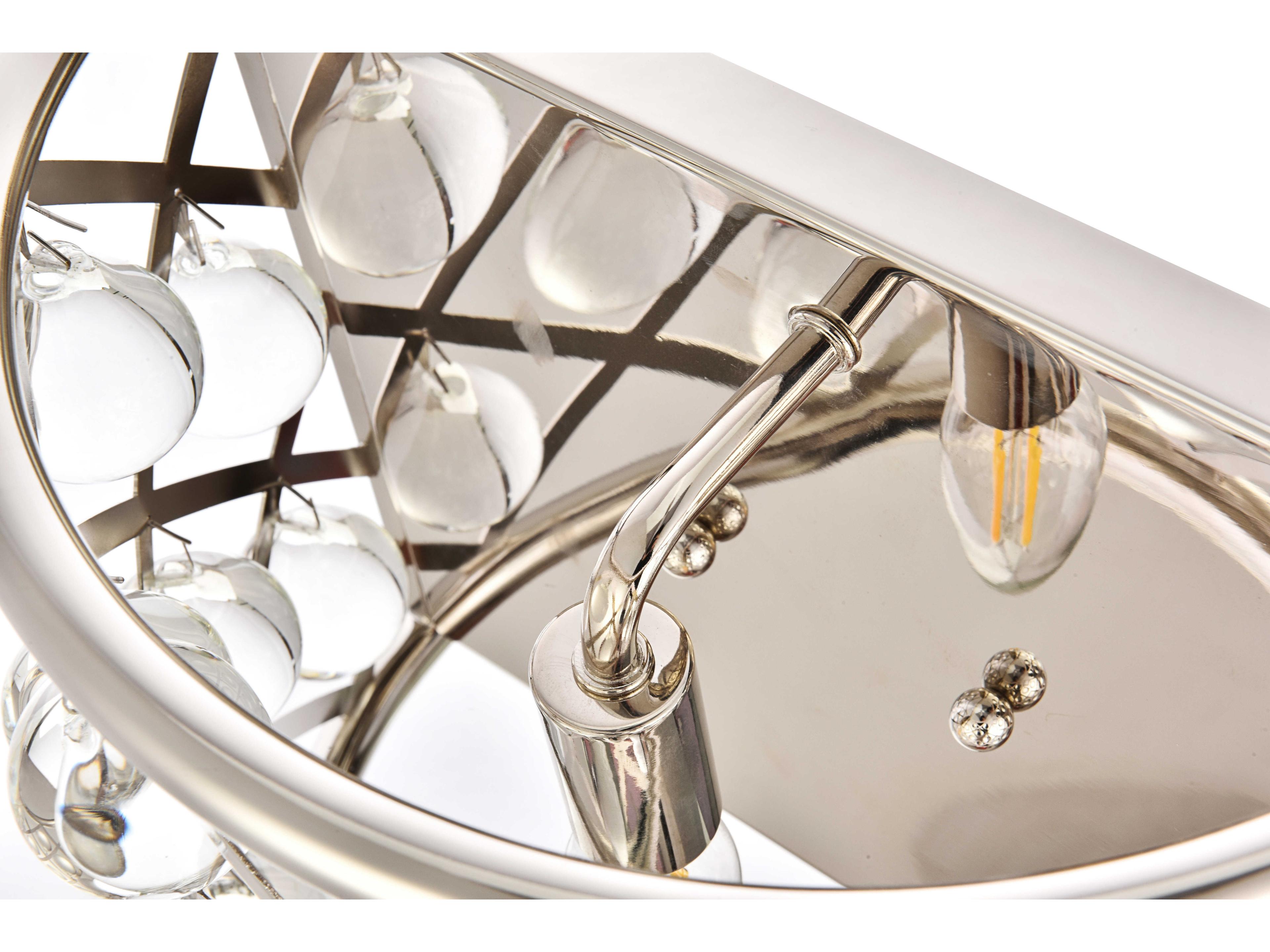 Elegant Lighting Madison 1-Light Polished Nickel Clear Crystal Wall Sconce