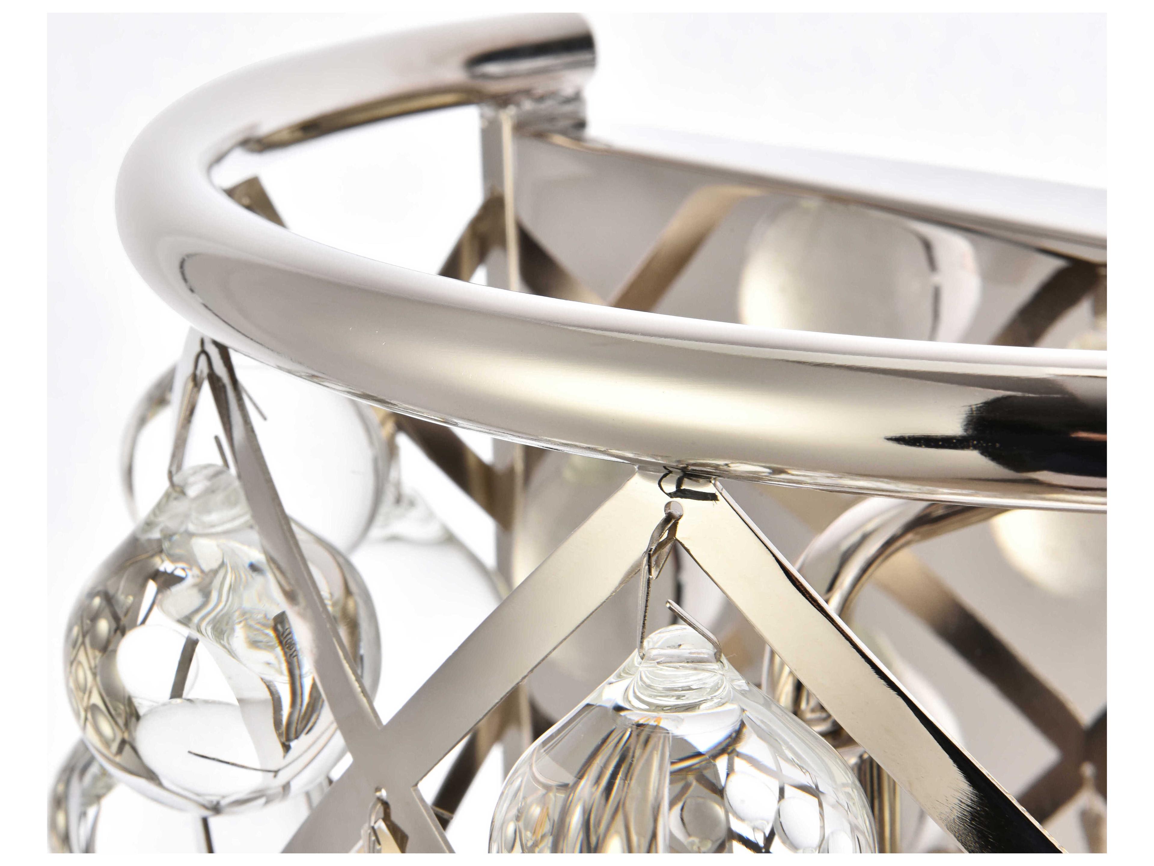 Elegant Lighting Madison 1-Light Polished Nickel Clear Crystal Wall Sconce