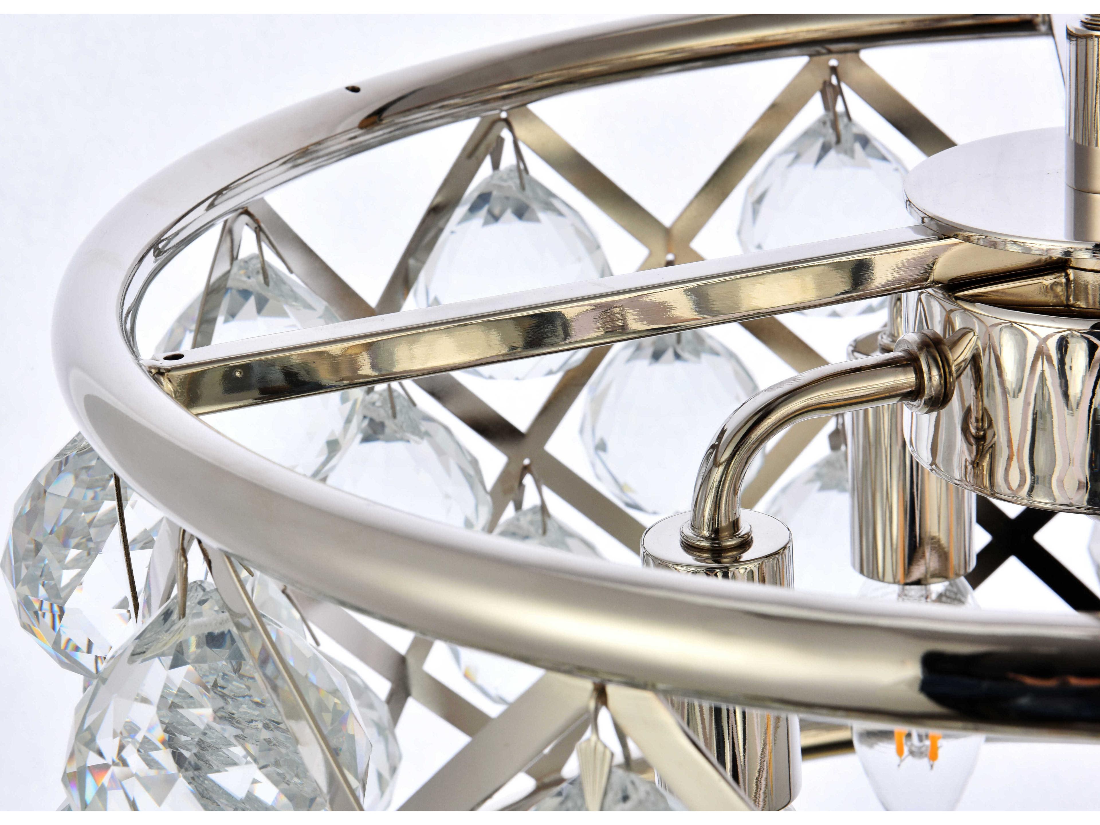 Elegant Lighting Madison 4-Light Polished Nickel Clear Crystal Drum Pendant