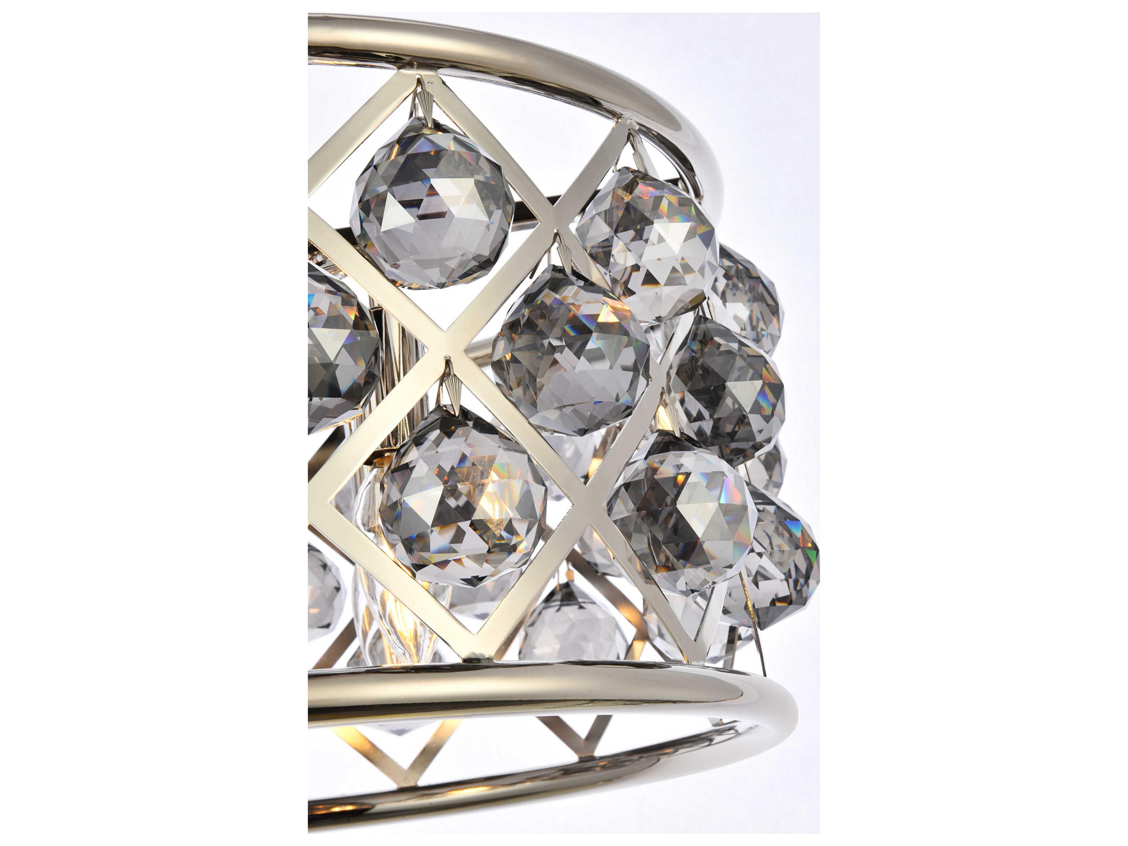 Elegant Lighting Madison 4-Light Polished Nickel Silver Crystal Drum Pendant