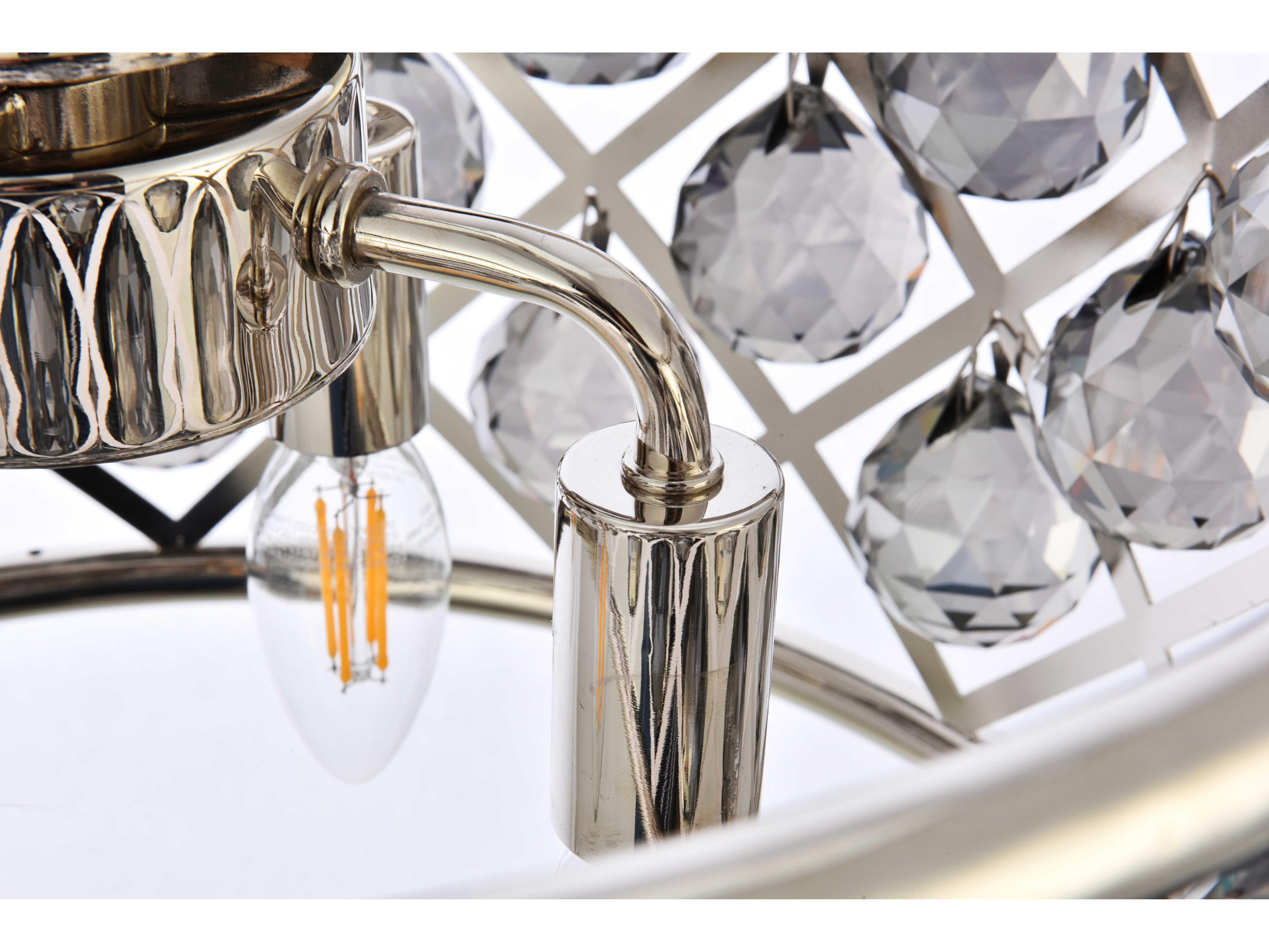 Elegant Lighting Madison 4-Light Polished Nickel Silver Crystal Drum Pendant