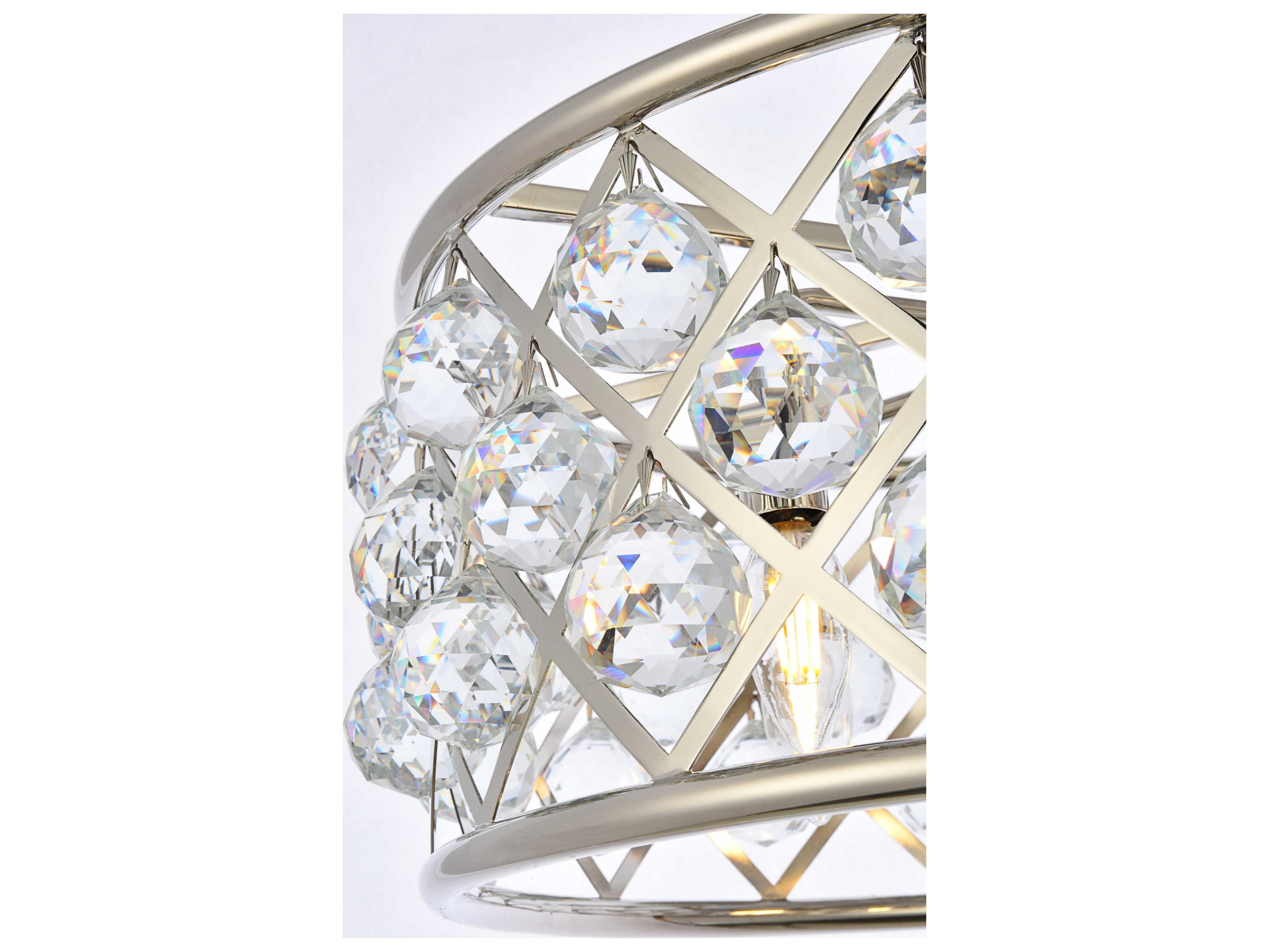 Elegant Lighting Madison 5-Light Polished Nickel Clear Crystal Drum Pendant