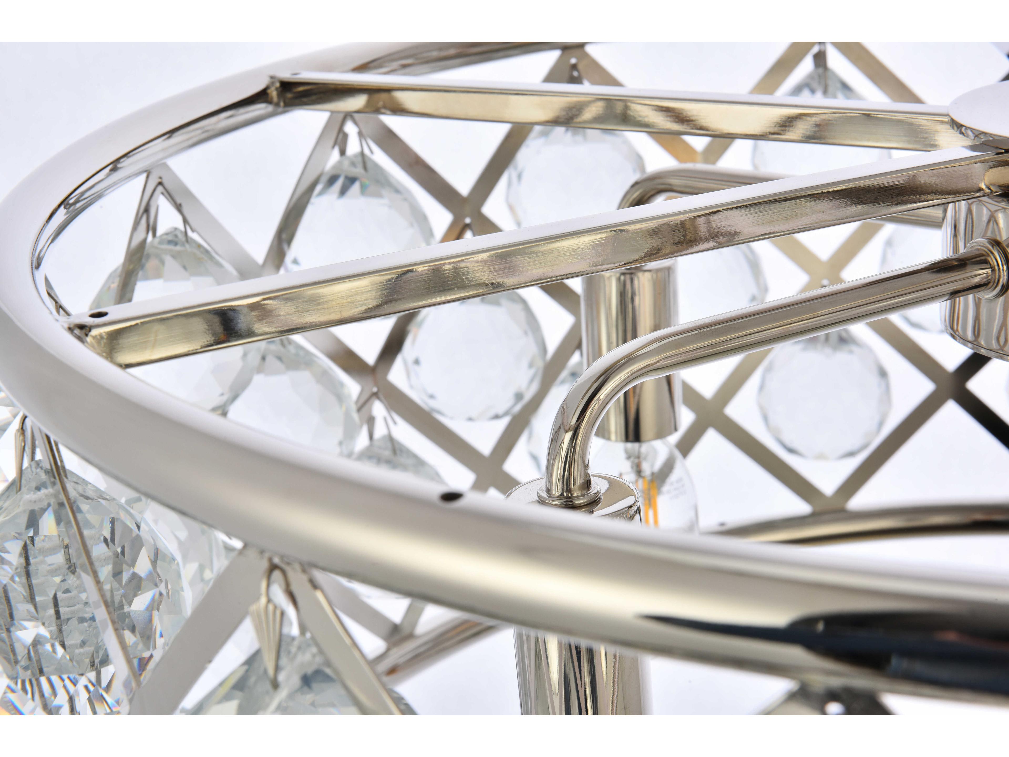 Elegant Lighting Madison 5-Light Polished Nickel Clear Crystal Drum Pendant