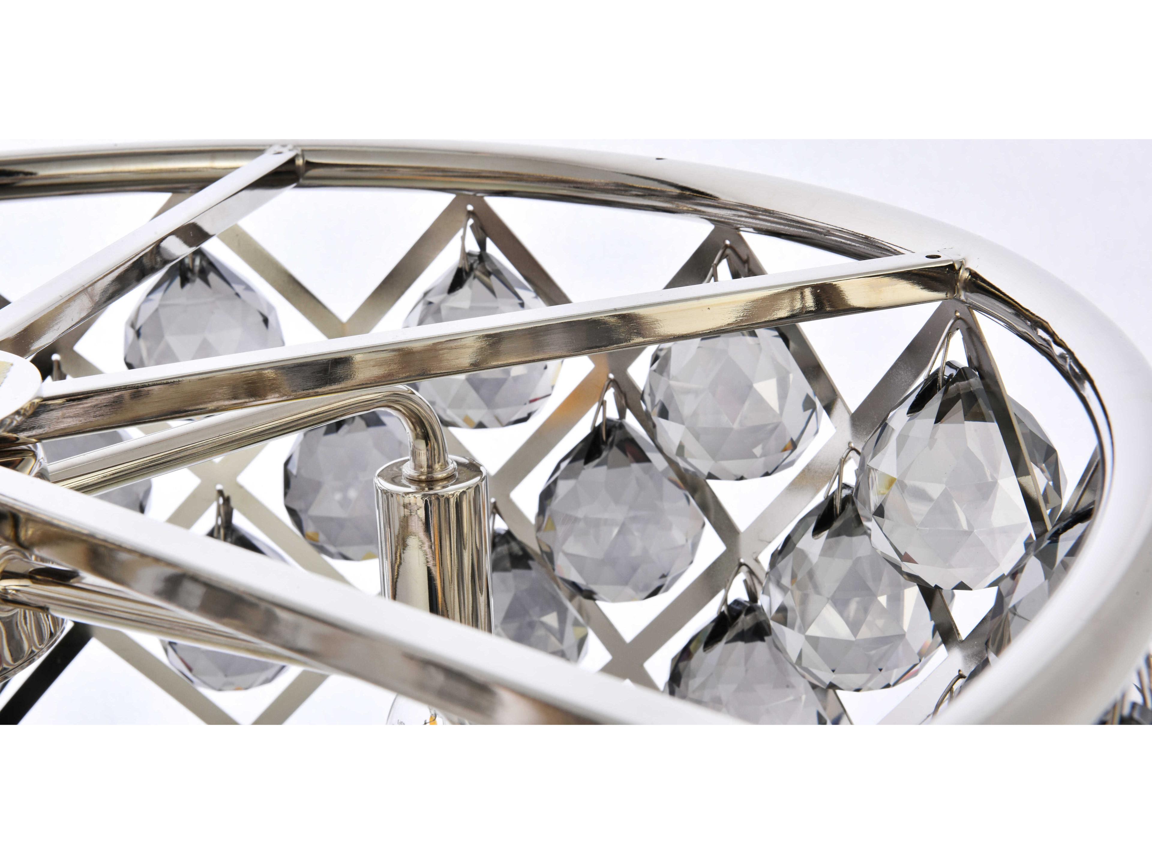 Elegant Lighting Madison 5-Light Polished Nickel Silver Crystal Drum Pendant