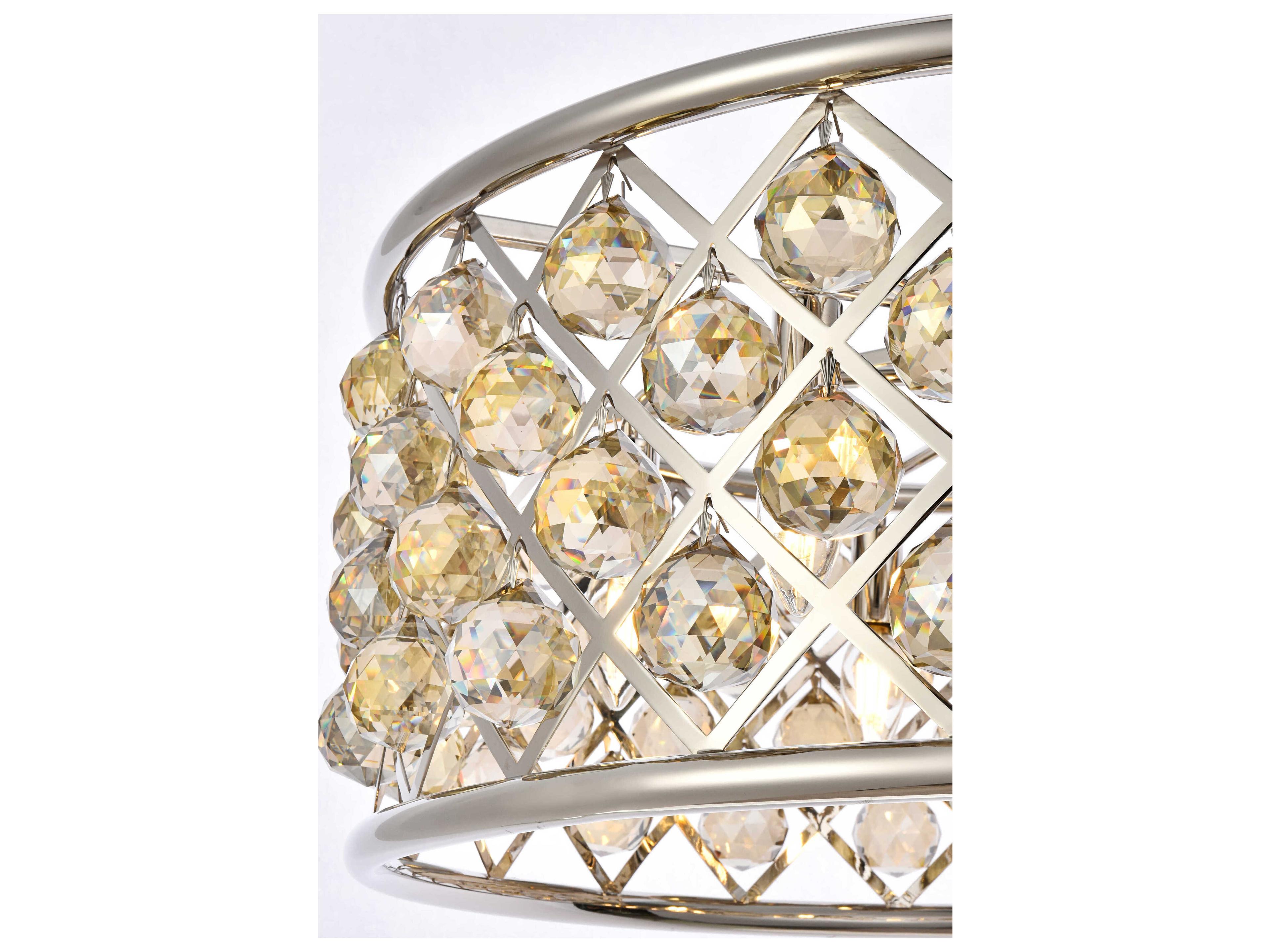 Elegant Lighting Madison 6-Light Polished Nickel Gold Crystal Drum Pendant