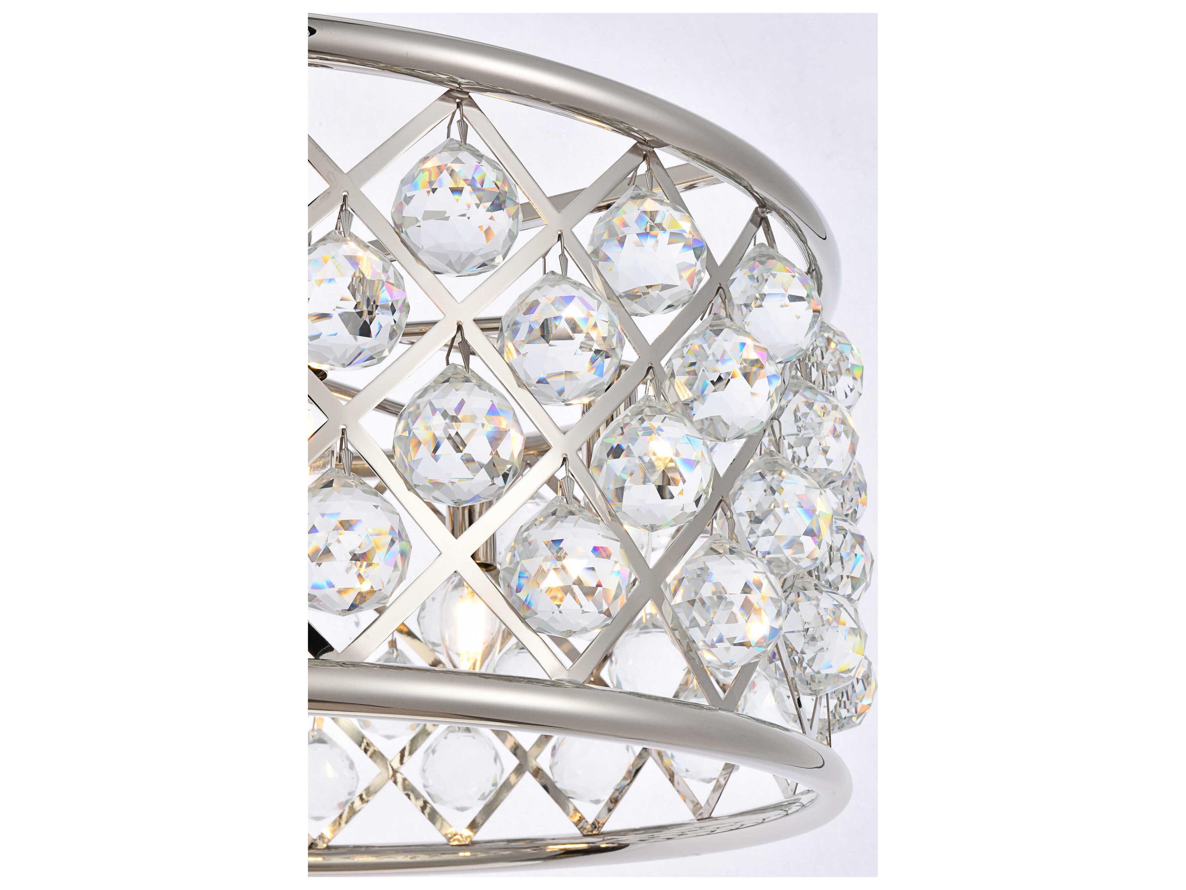 Elegant Lighting Madison 6-Light Polished Nickel Clear Crystal Drum Pendant