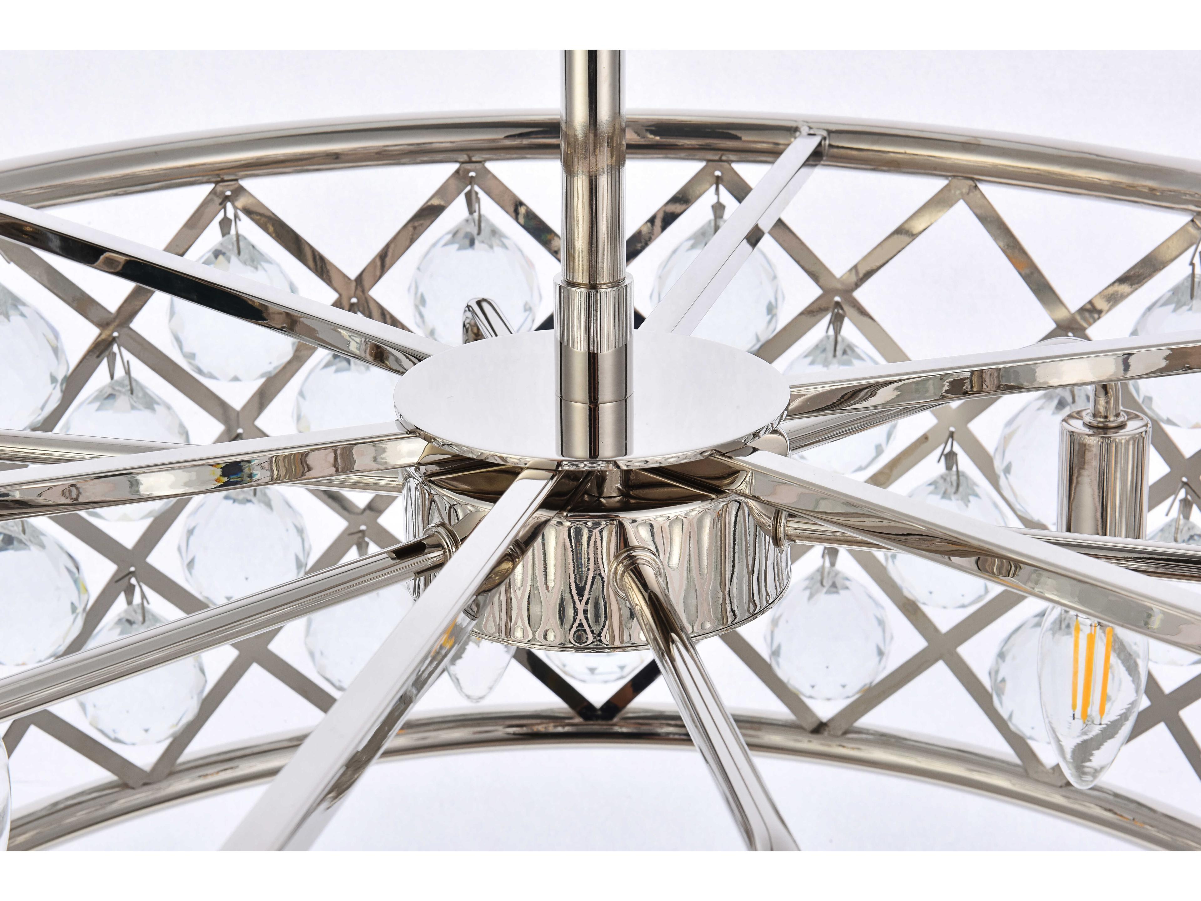 Elegant Lighting Madison 6-Light Polished Nickel Clear Crystal Drum Pendant