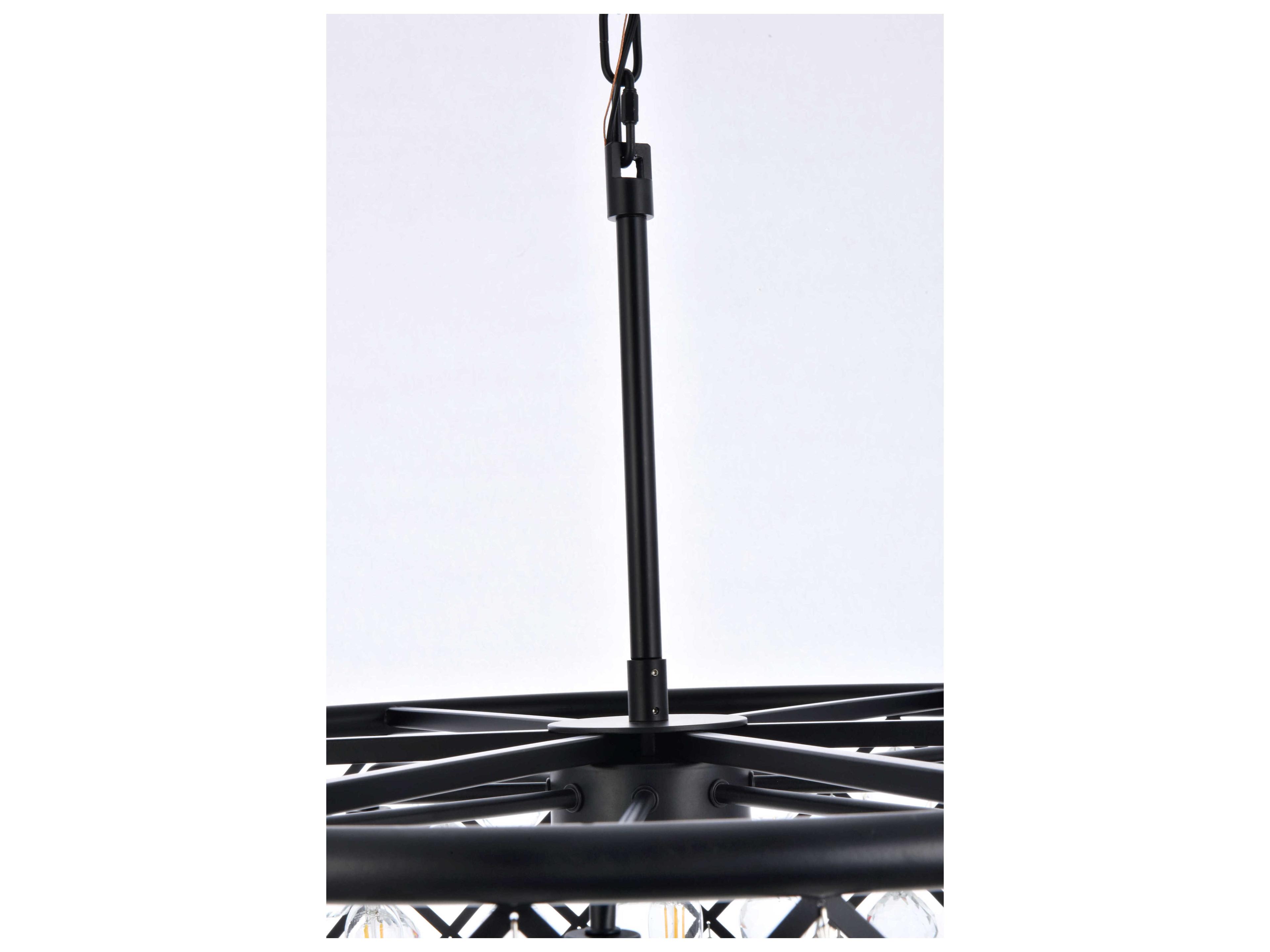 Elegant Lighting Madison 8-Light Matte Black Clear Crystal Drum Pendant