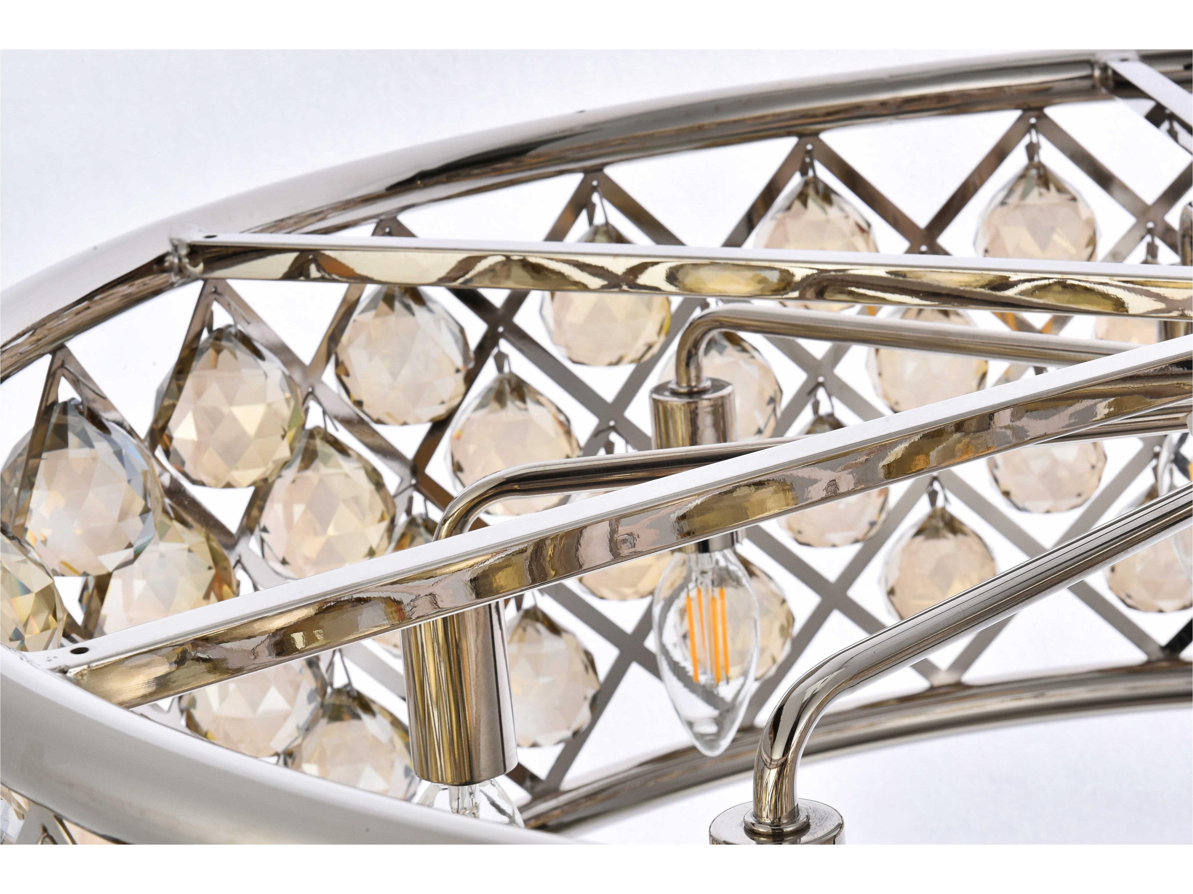 Elegant Lighting Madison 8-Light Polished Nickel Gold Crystal Drum Pendant