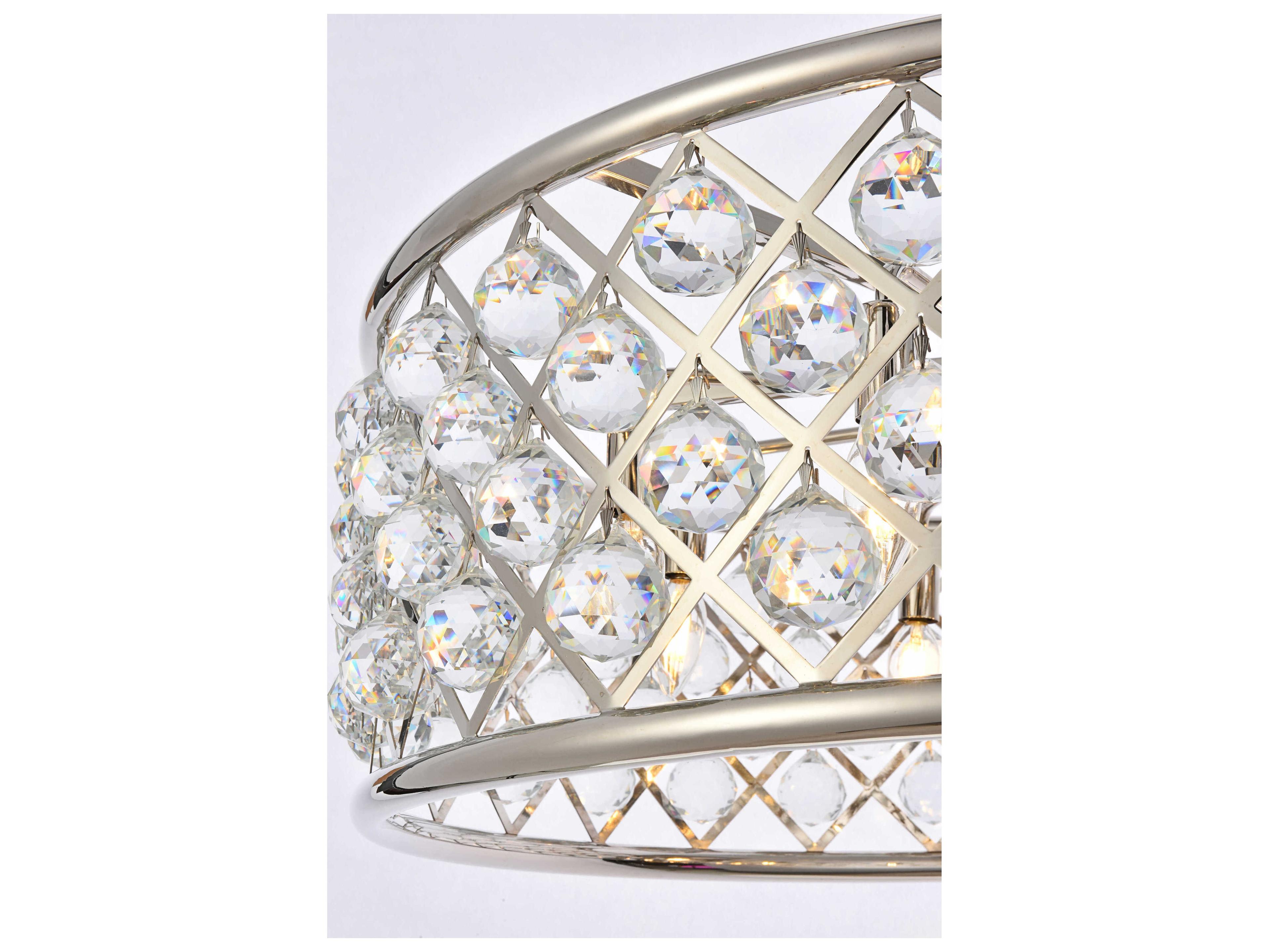 Elegant Lighting Madison 8-Light Polished Nickel Clear Crystal Drum Pendant