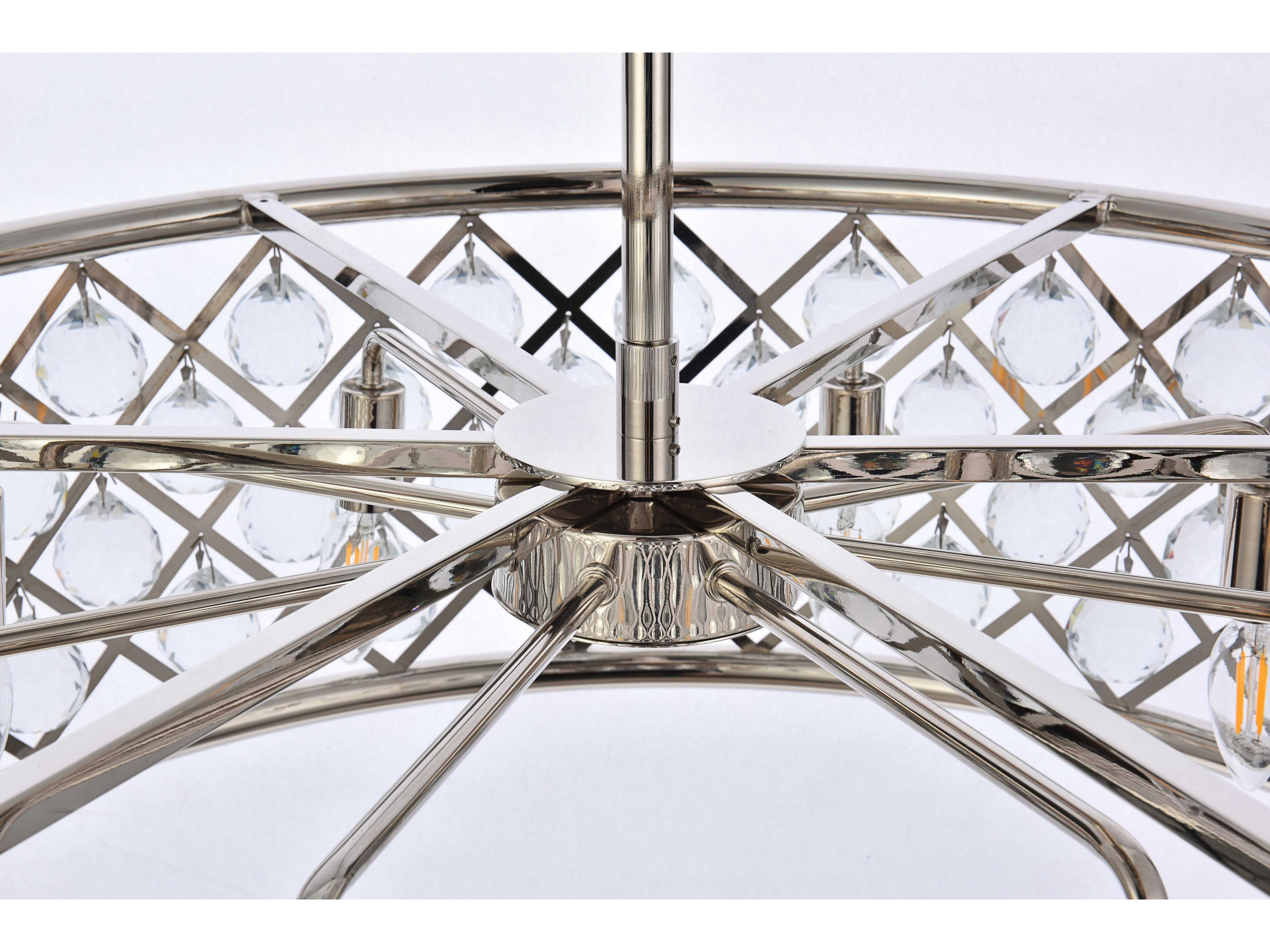 Elegant Lighting Madison 8-Light Polished Nickel Clear Crystal Drum Pendant