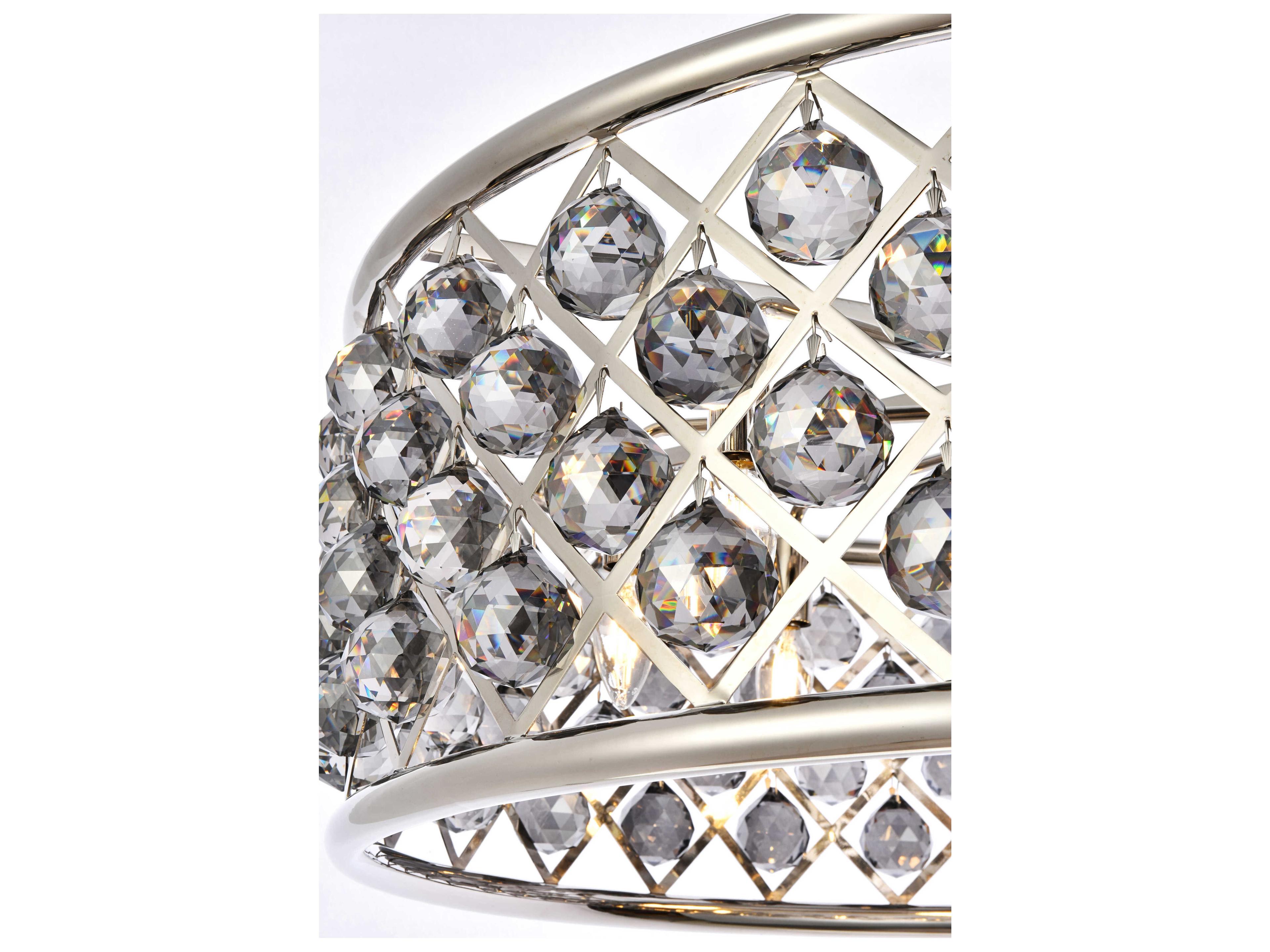 Elegant Lighting Madison 8-Light Polished Nickel Silver Crystal Drum Pendant