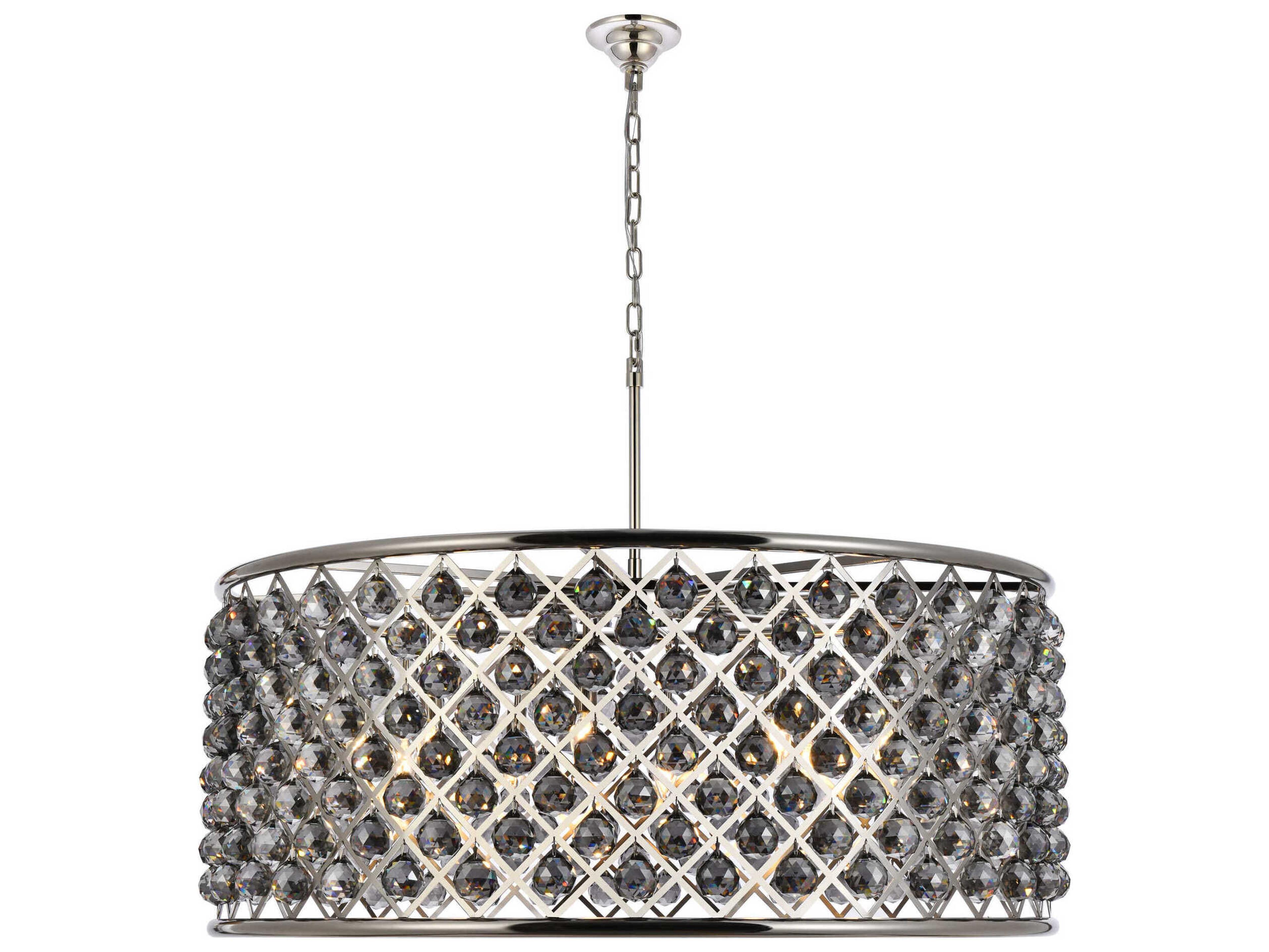 Madison 10-Light Polished Nickel Crystal Drum Chandelier